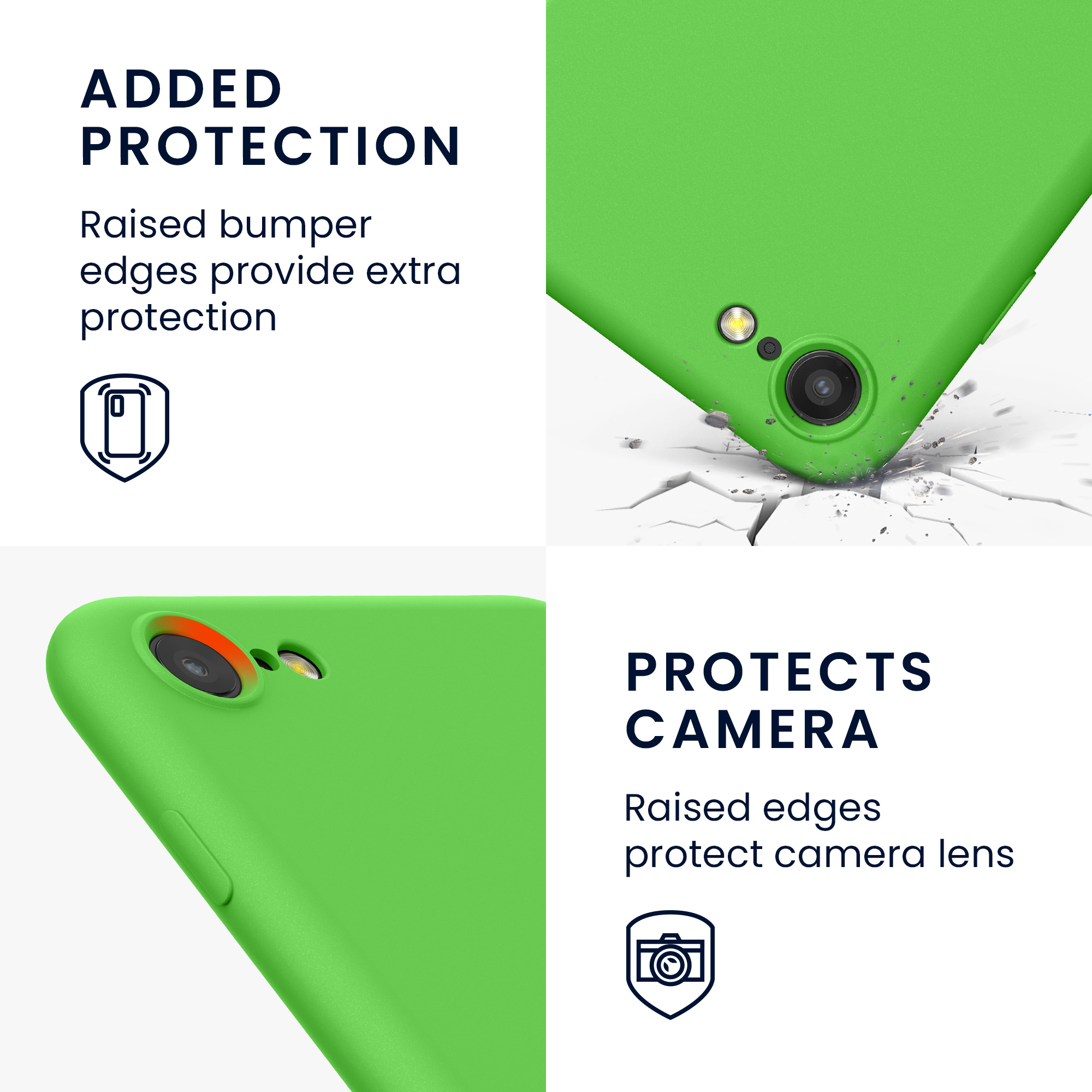 Silikonový TPU kryt kwmobile pro iPhone SE 2022/2020/8/7 - neonově zelená