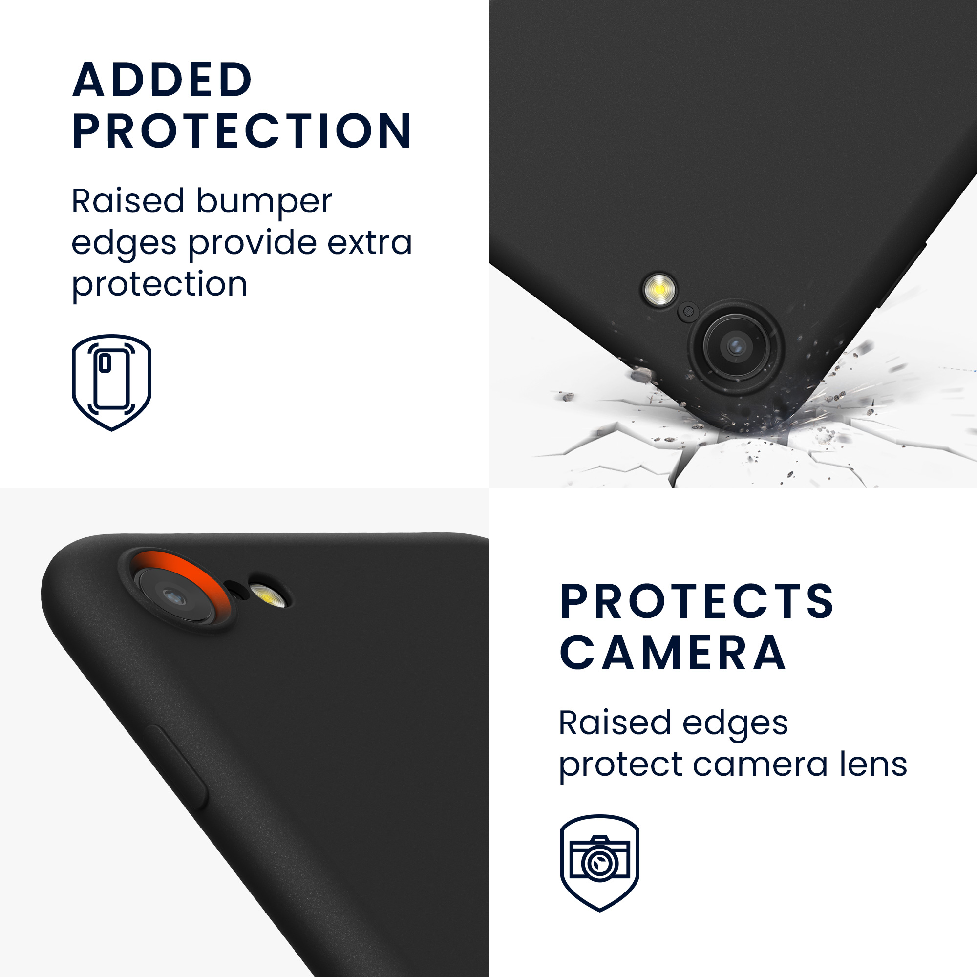 Silikonový TPU kryt kwmobile pro iPhone SE 2022/2020/8/7 - černá matná