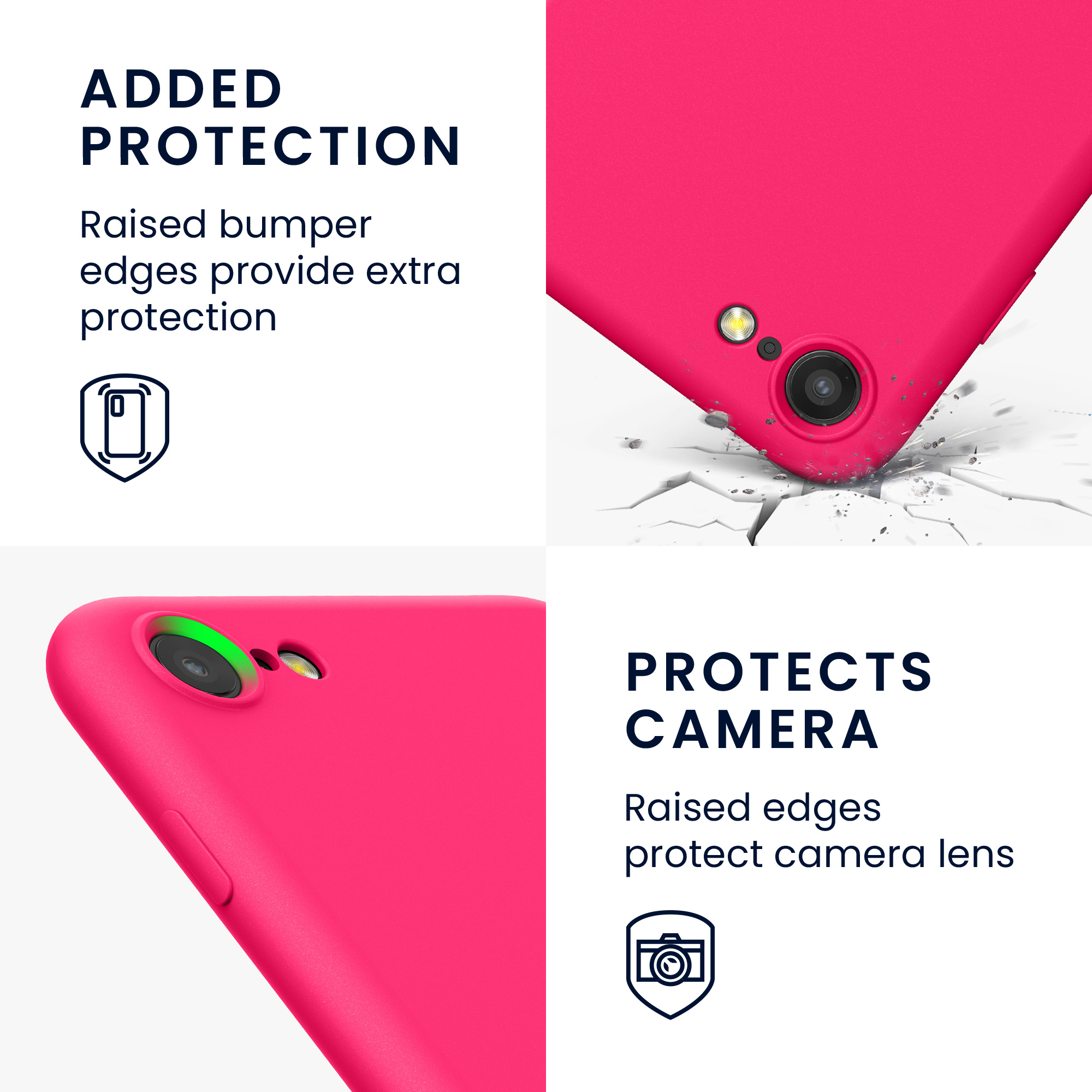 Silikonový TPU kryt kwmobile pro iPhone SE 2022/2020/8/7 - neonově růžová