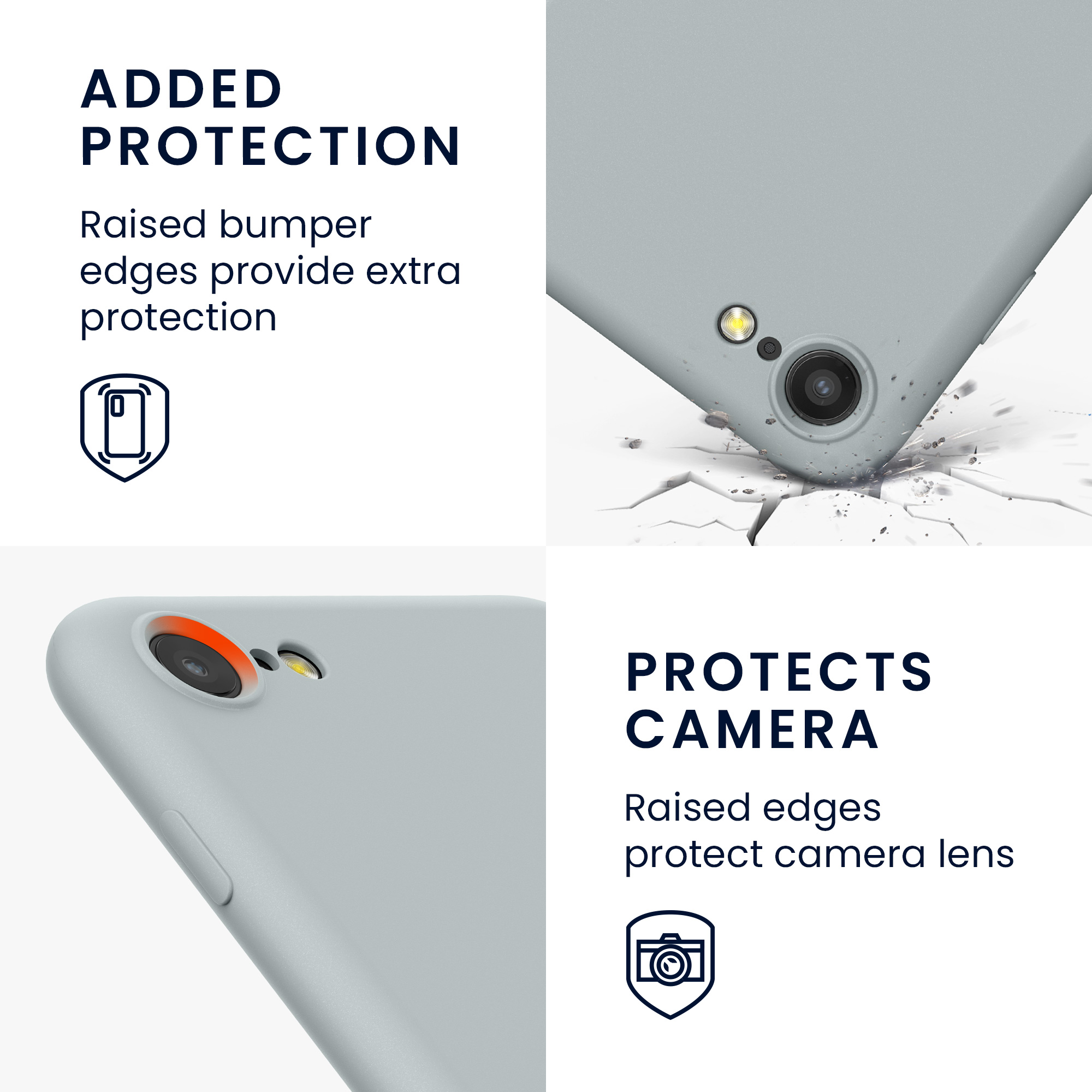 Silikonový TPU kryt kwmobile pro iPhone SE 2022/2020/8/7 - šedá