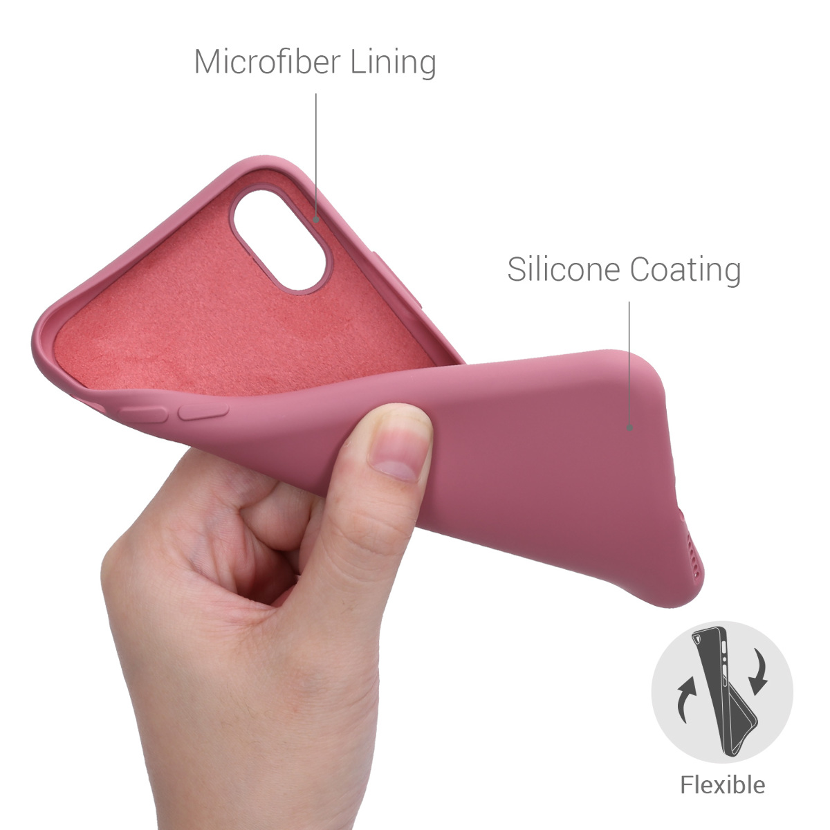 Silikonový TPU kryt kwmobile pro iPhone X - tmavě růžová
