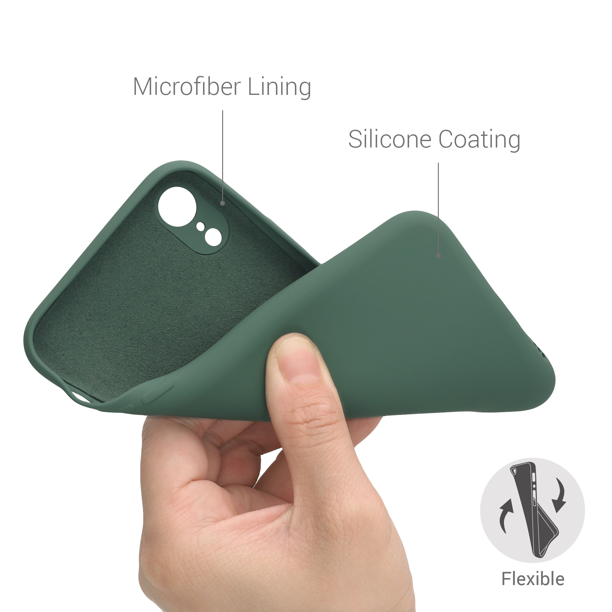 Silikonový kryt na mobil kwmobile pro Apple iPhone XR - lesní zelená