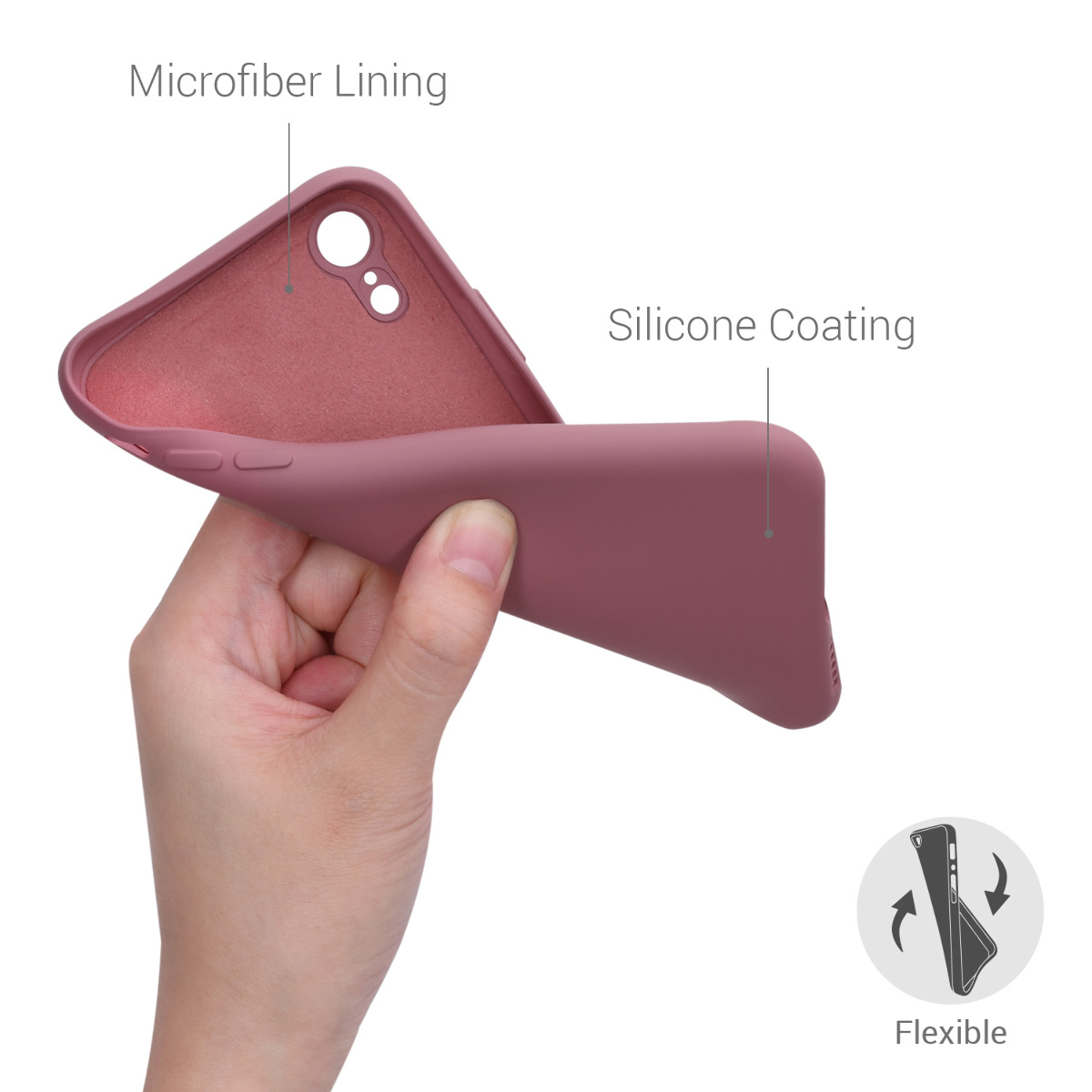 Silikonový kryt na mobil kwmobile pro Apple iPhone XR - tmavě růžová