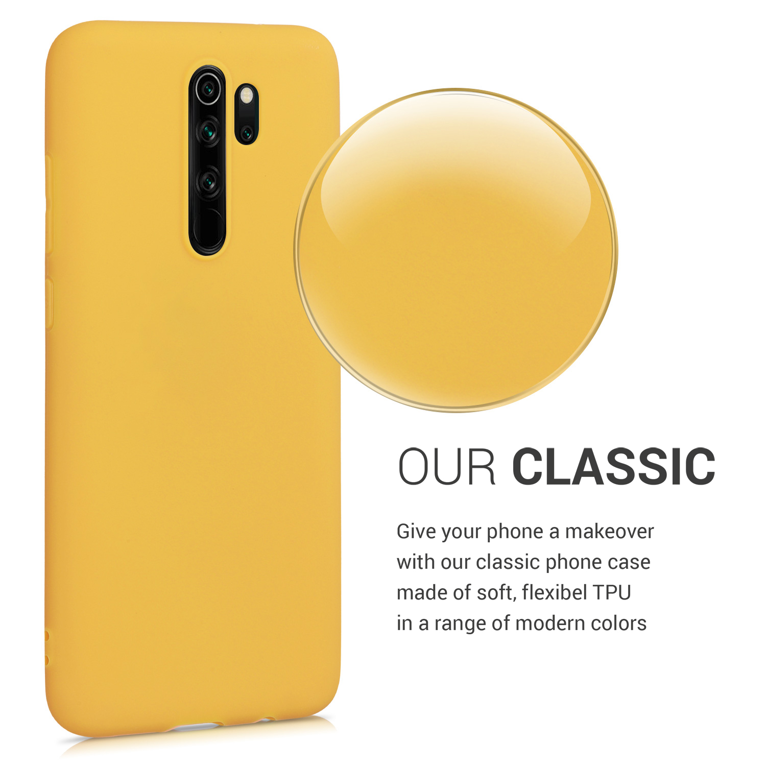 TPU kryt pro Xiaomi Redmi Note 8 Pro, nárazuvzdorný, pro bezdrátové nabíjení kwmobile ‑ medově žlutá