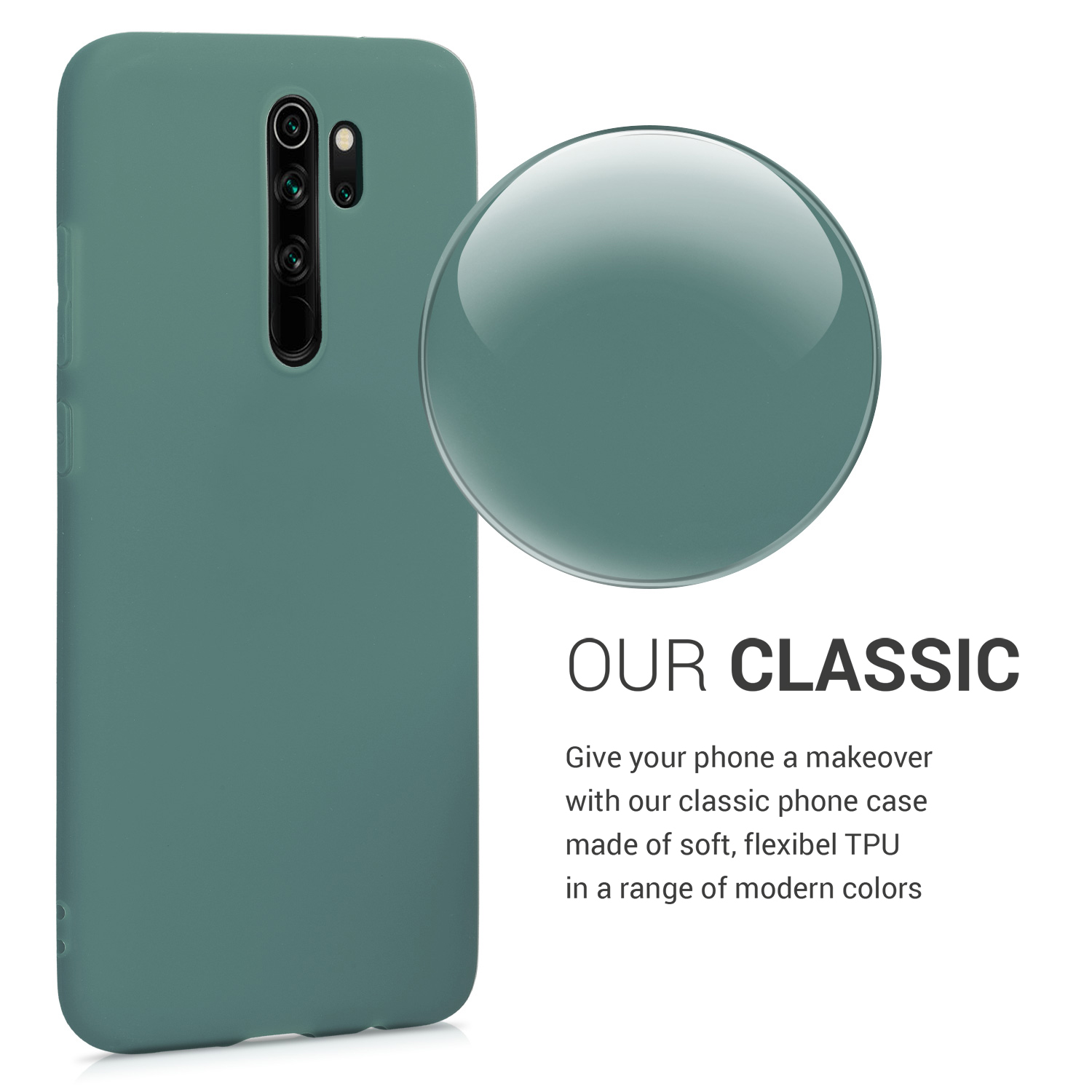 TPU kryt kwmobile pro Xiaomi Redmi Note 8 Pro - modrozelená