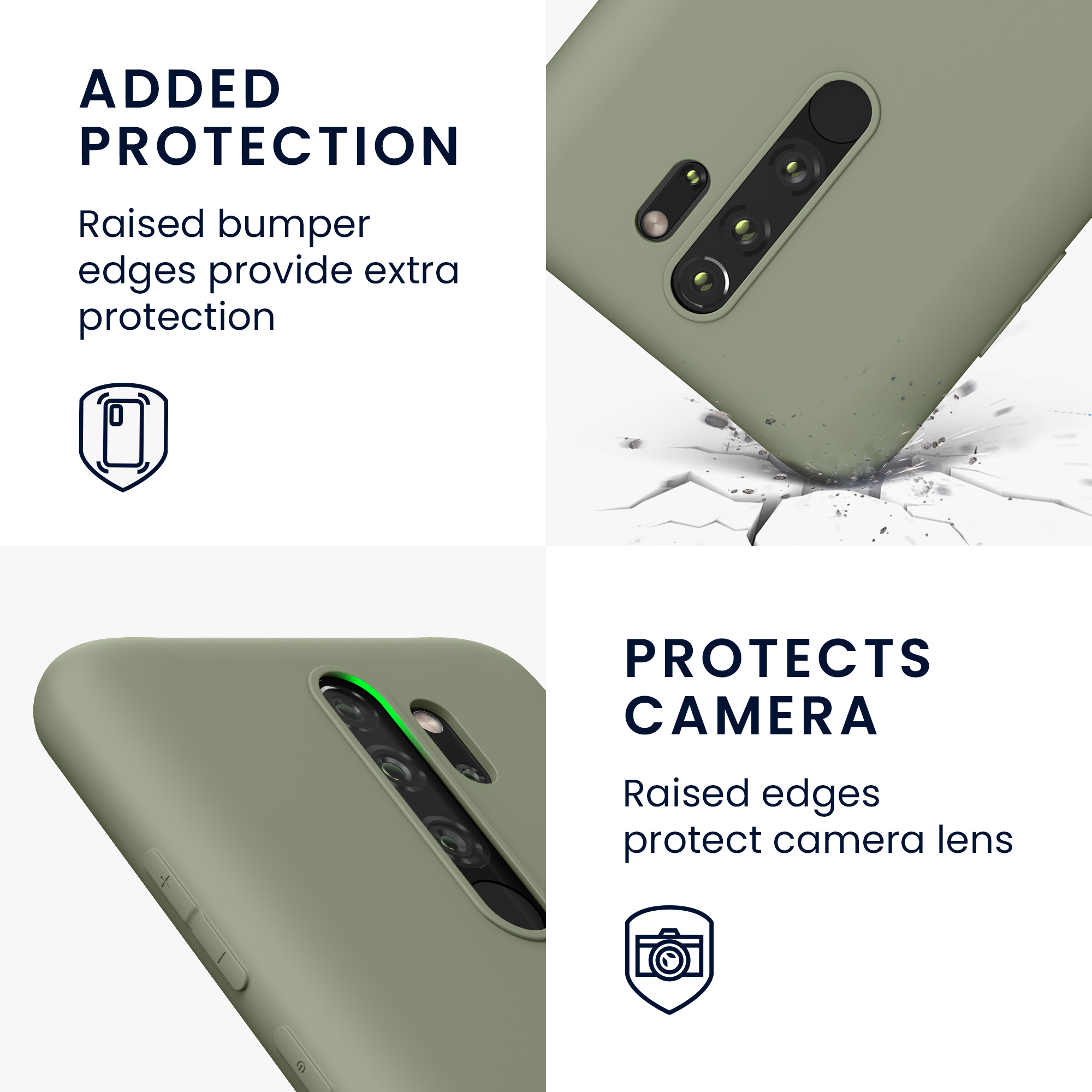 TPU kryt kwmobile pro Xiaomi Redmi Note 8 Pro - šedozelená