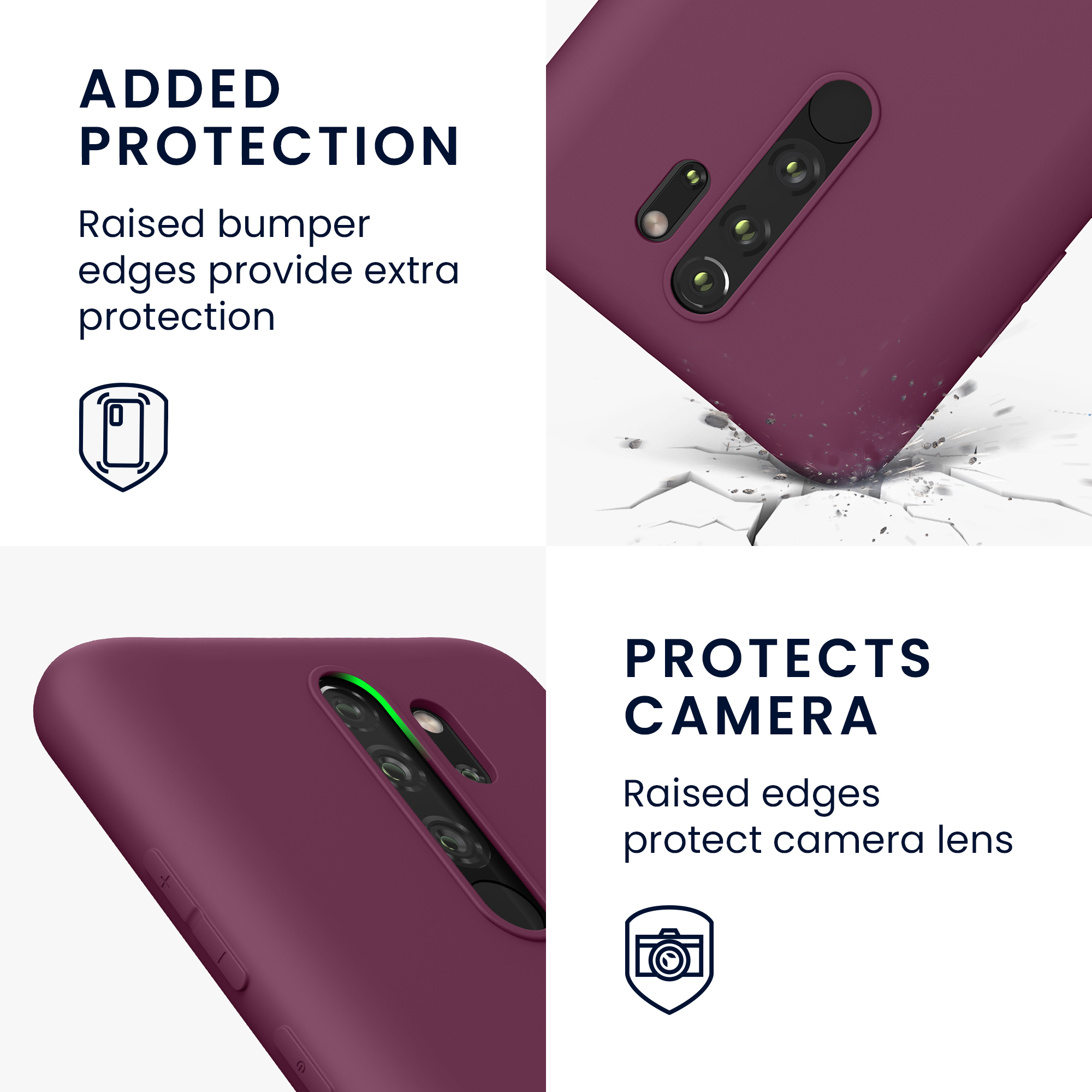 TPU kryt kwmobile pro Xiaomi Redmi Note 8 Pro - vínově fialová