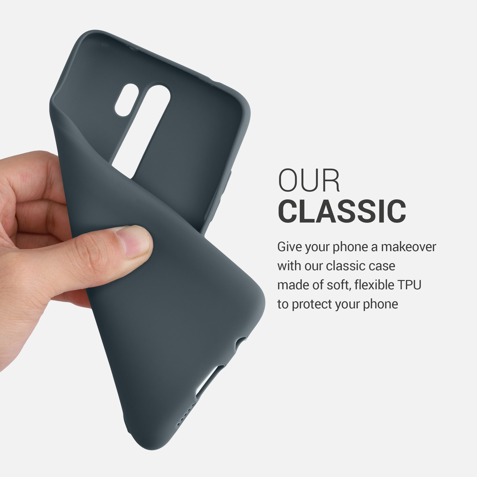 TPU kryt kwmobile pro Xiaomi Redmi Note 8 Pro - tmavě šedá