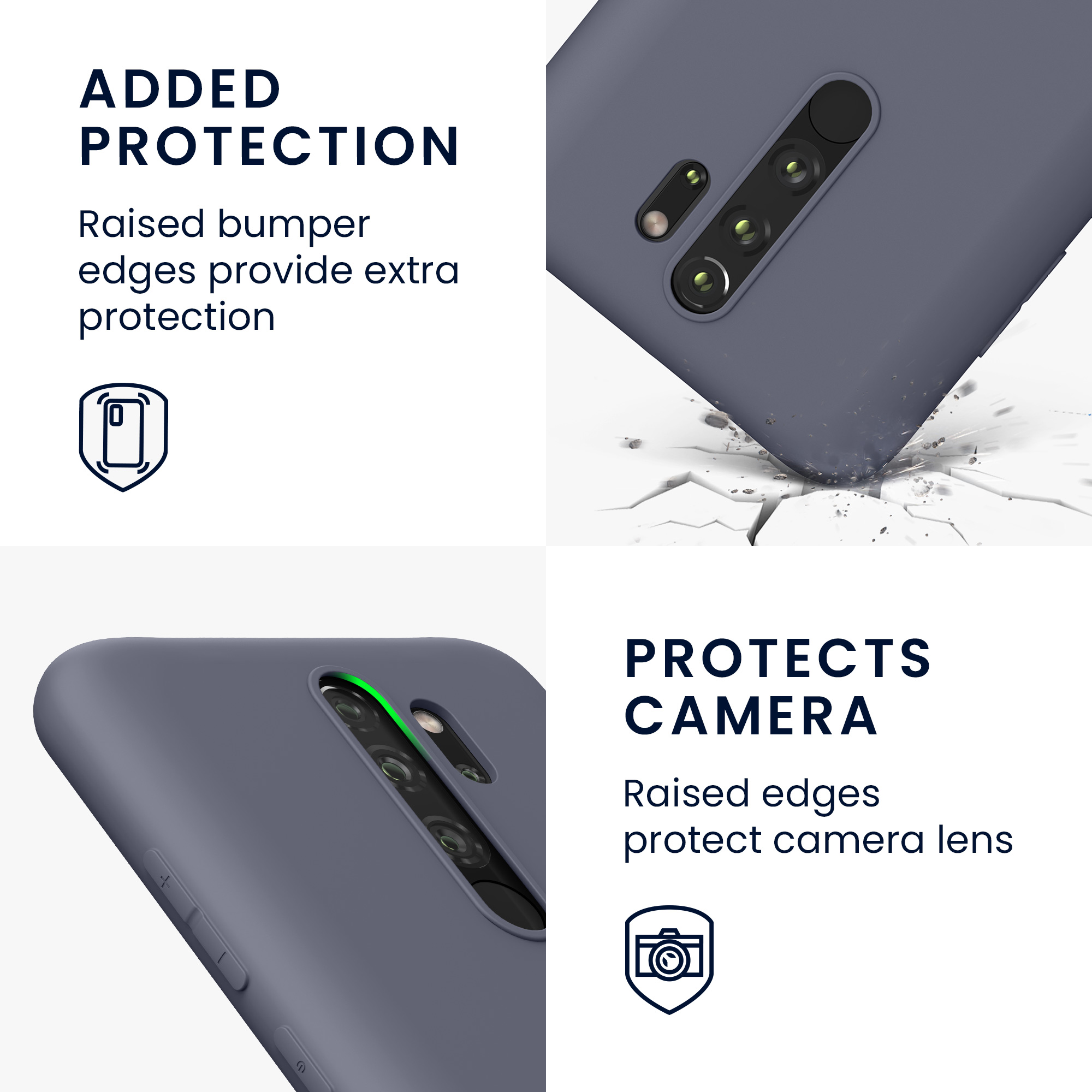 TPU kryt kwmobile pro Xiaomi Redmi Note 8 Pro - modrošedá