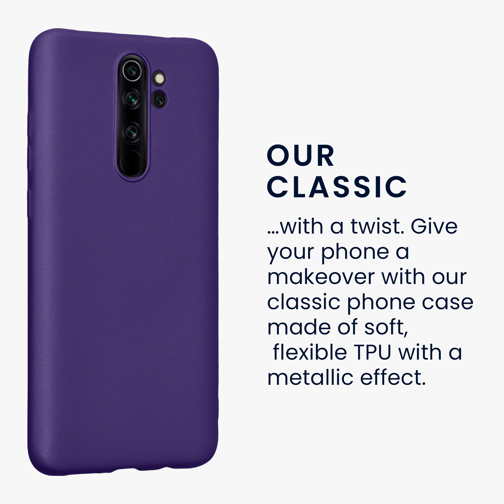 Metalický TPU kryt kwmobile pro Xiaomi Redmi Note 8 Pro - metalická modrofialová