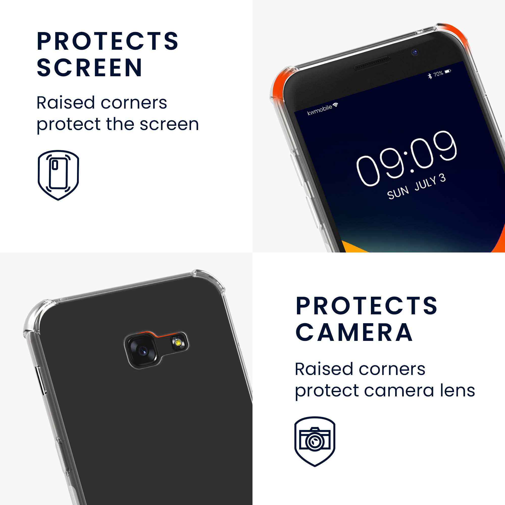 Crossbody kryt na mobil Samsung Galaxy A5 (2017) kwmobile se šňůrkou Černá / transparentn