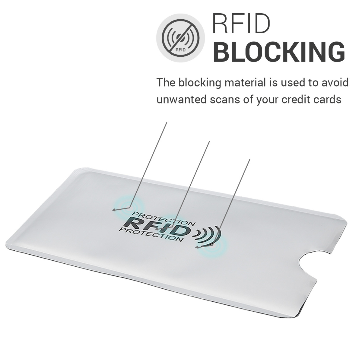 RFID obaly na karty kwmobile 5 ks - stříbrná