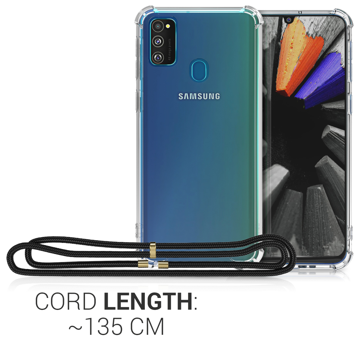 Crossbody kryt na mobil Samsung Galaxy M30s kwmobile transparentní