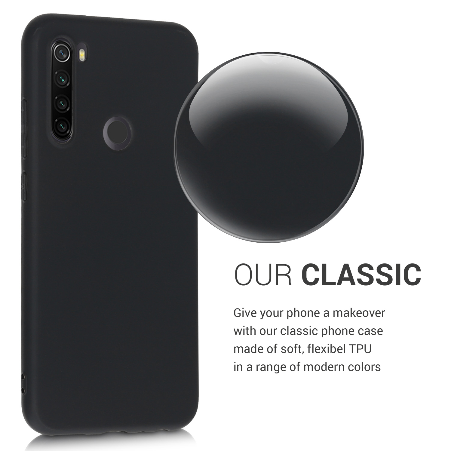 TPU kryt kwmobile pro Xiaomi Redmi Note 8T - matná černá