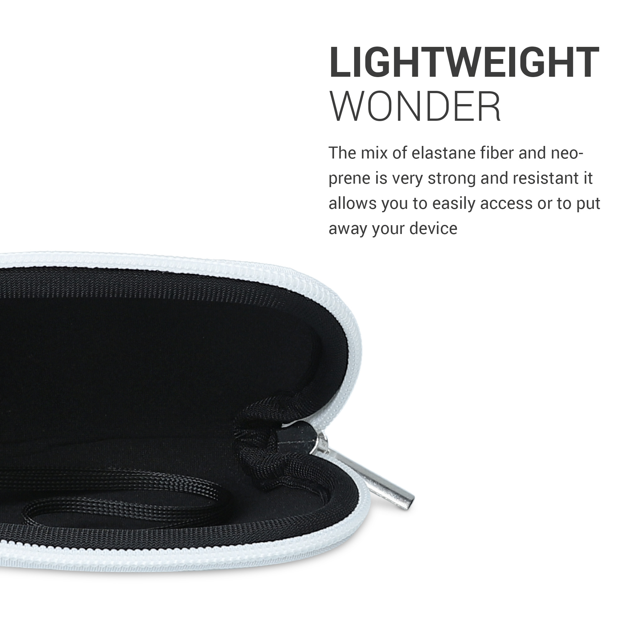 Pouzdro na myš pro Apple Magic Mouse 1 / 2 kwmobile se zipem neoprenové - bílá