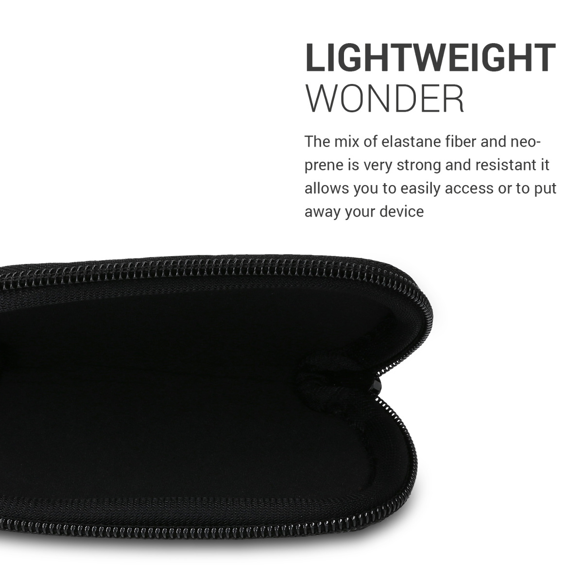 Pouzdro na myš pro Apple Magic Mouse 1 / 2 kwmobile se zipem neoprenové - bílá / černá
