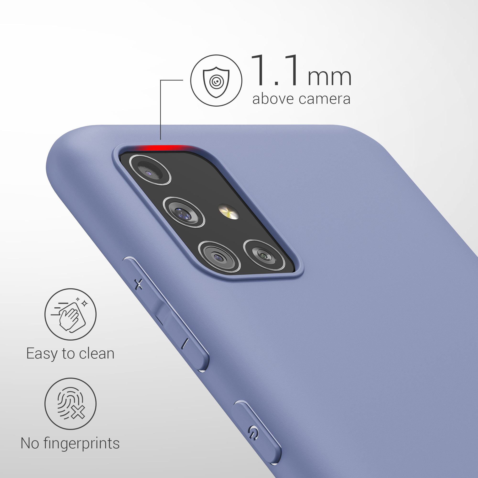 Kryt na mobil Samsung Galaxy A51 kwmobile TPU Levandulová šedá