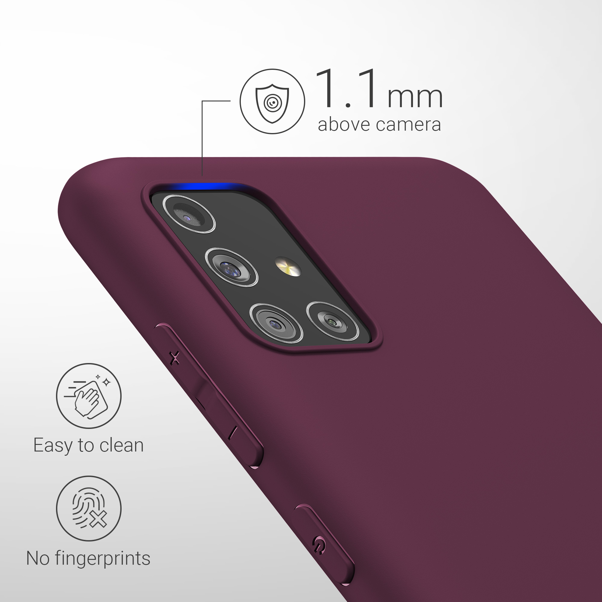 Kryt na mobil Samsung Galaxy A51 kwmobile TPU Bordeaux fialová
