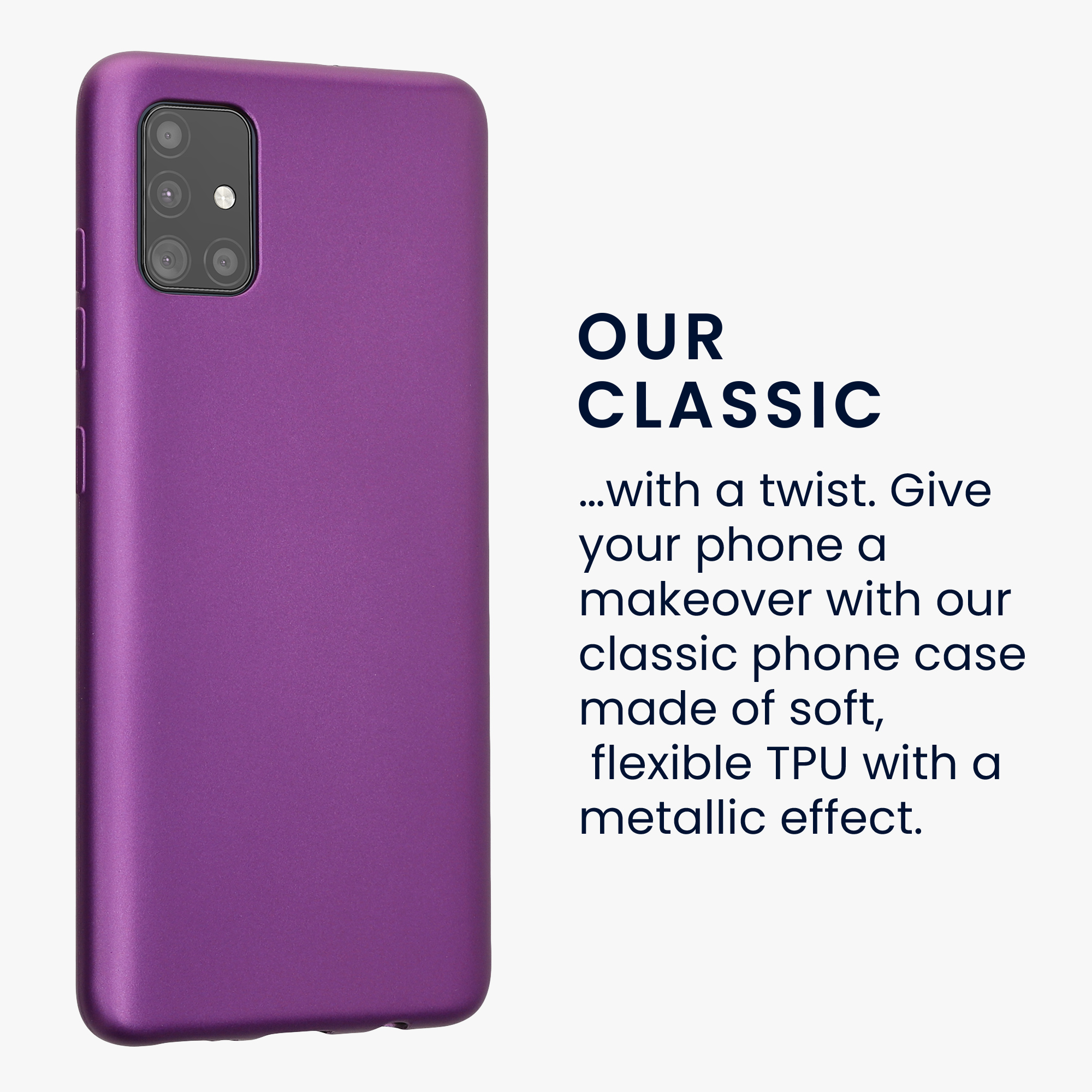 Kryt na mobil Samsung Galaxy A51 kwmobile TPU metalický Metalická fialová