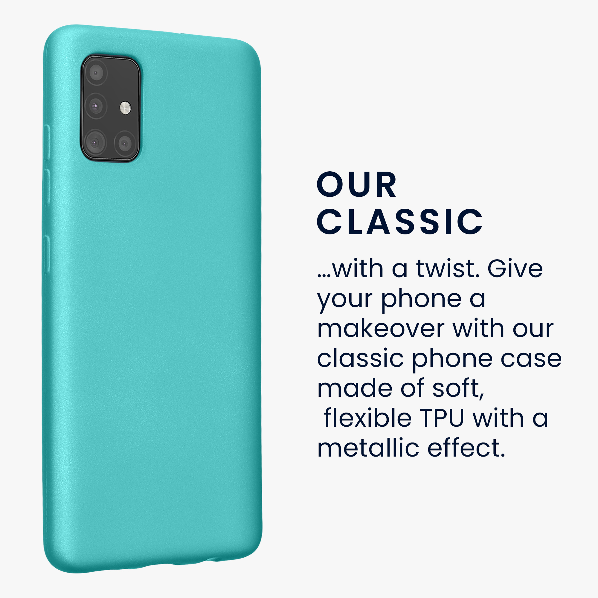 Kryt na mobil Samsung Galaxy A51 kwmobile TPU metalický Metalická mátová zelená