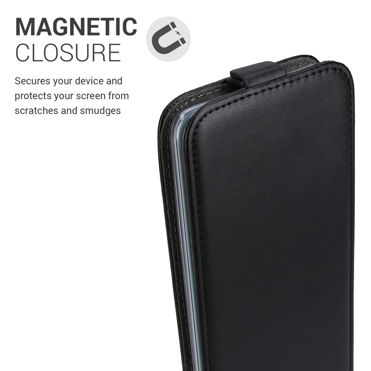 Flip pouzdro Samsung Galaxy A51 kwmobile PU kůže vertikální s magnetem Černá