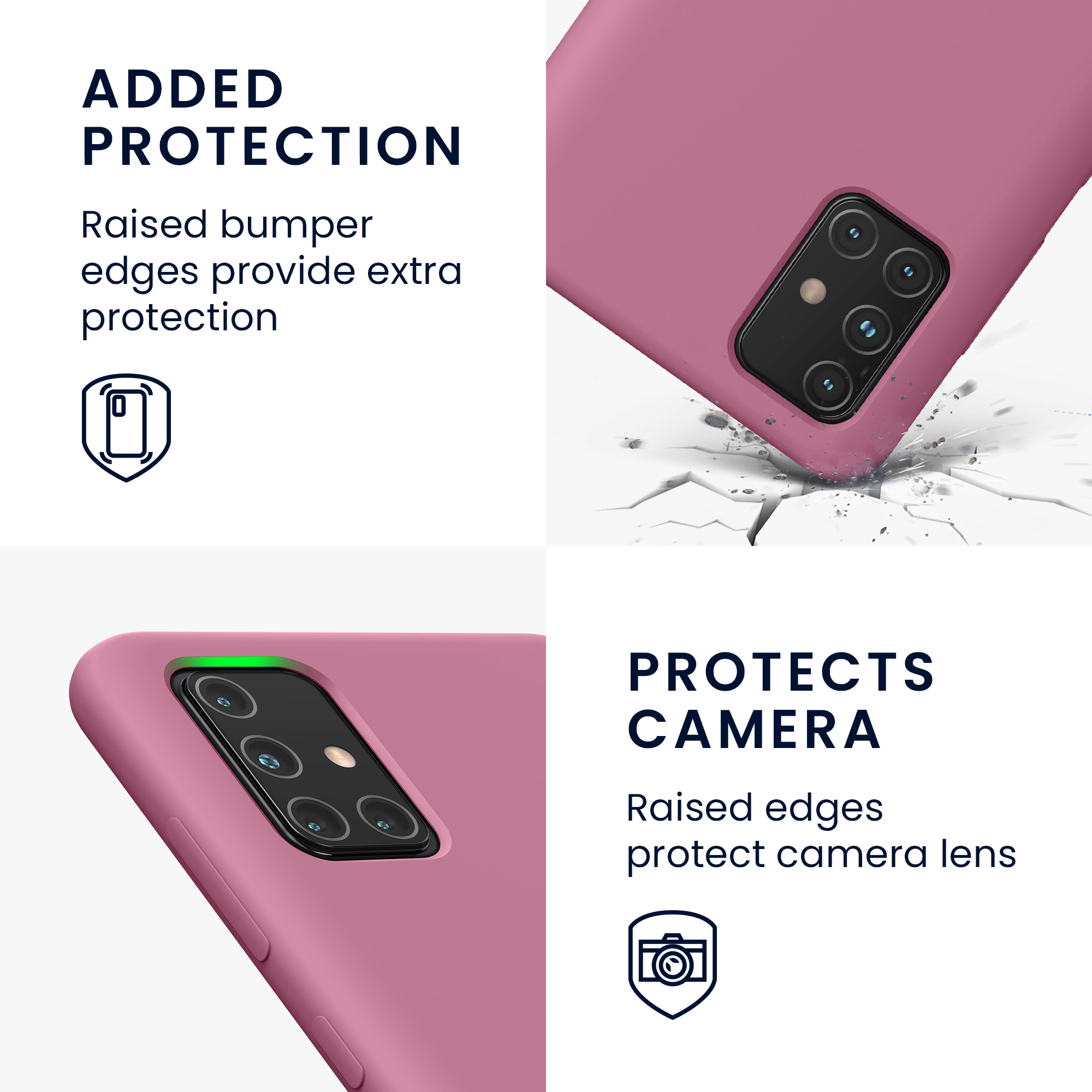 Kryt na mobil Samsung Galaxy A71 kwmobile TPU tmavě růžový