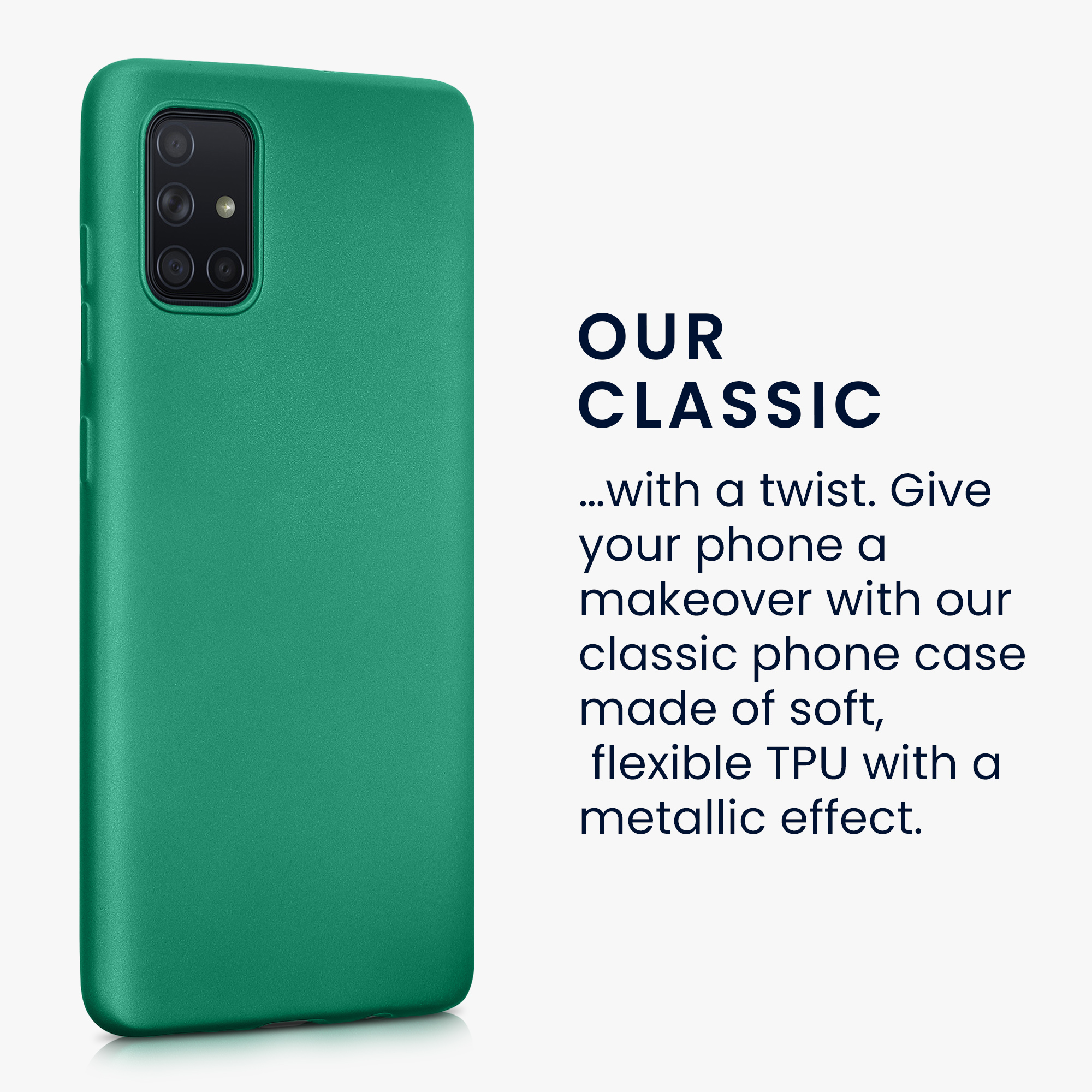 Metalický kryt na mobil Samsung Galaxy A71 kwmobile metalicky tmavě zelený