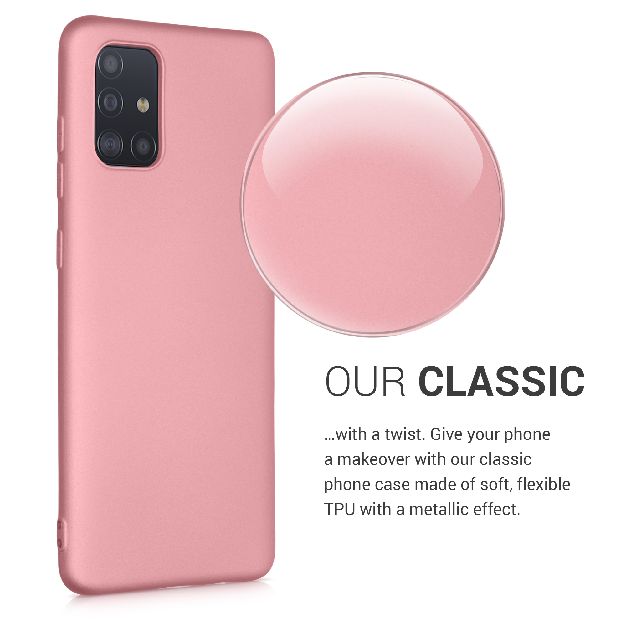 Metalický kryt na mobil Samsung Galaxy A71 kwmobile metalicky rose gold