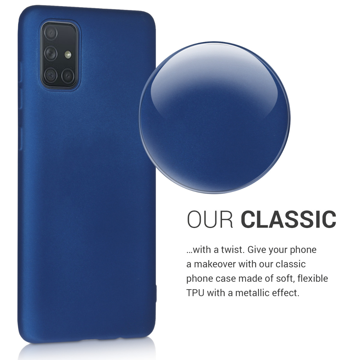 Metalický kryt na mobil Samsung Galaxy A71 kwmobile metalicky modrý