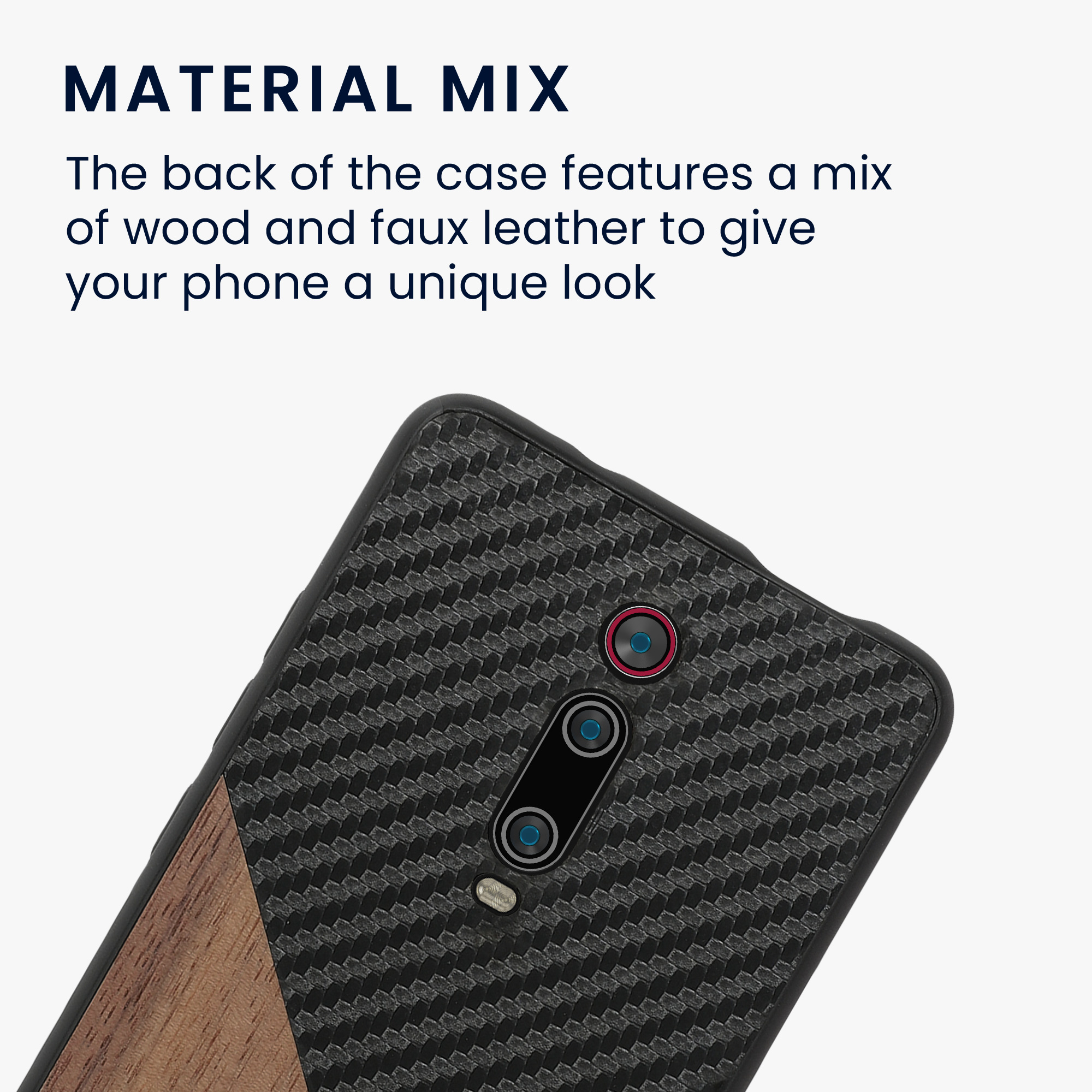Dřevěný kryt kwmobile Xiaomi Mi 9T (Pro) / Redmi K20 (Pro), Two-Tone Wood Black / Dark Brown