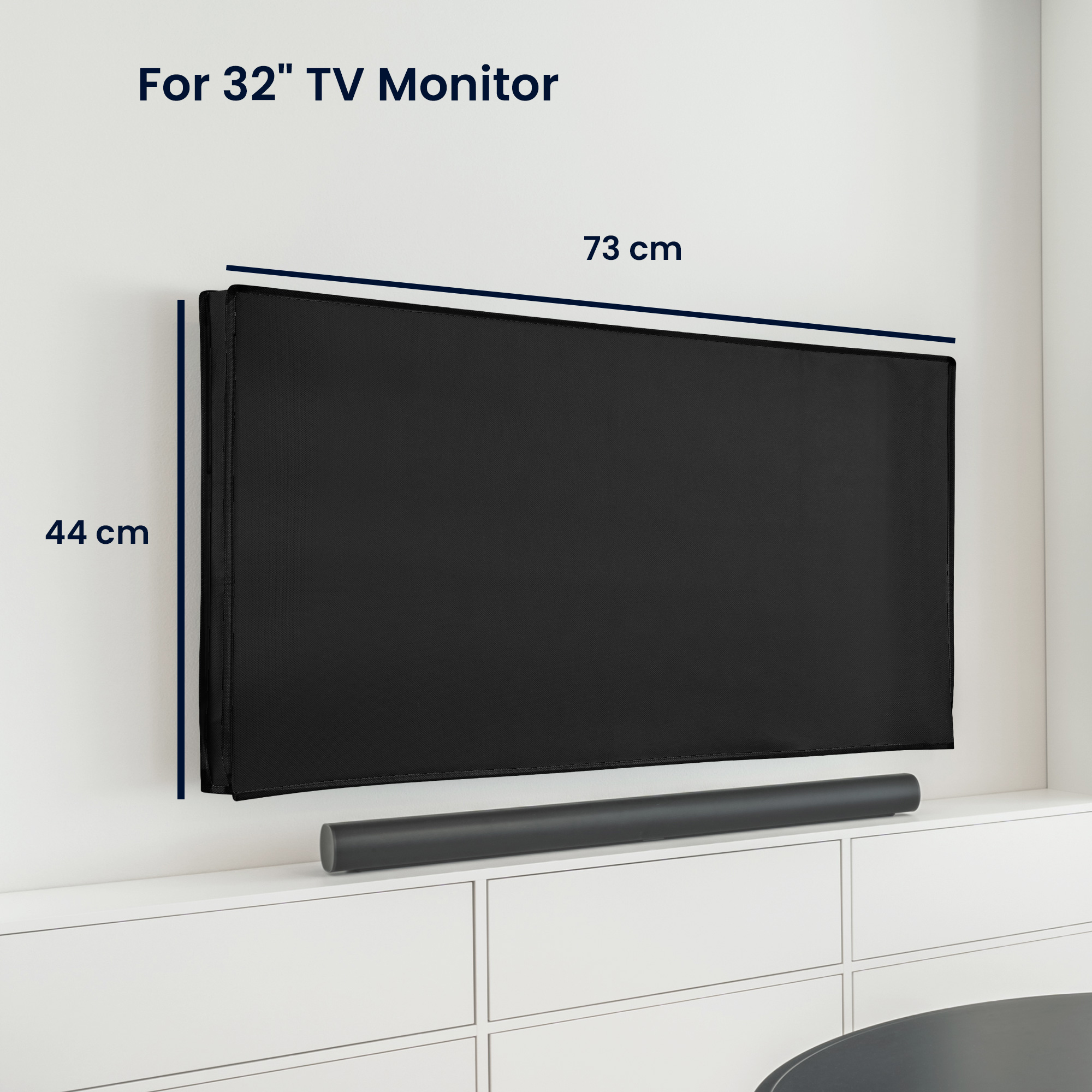 Vnitřní kryt na TV 32" kwmobile - syntetická látka černá