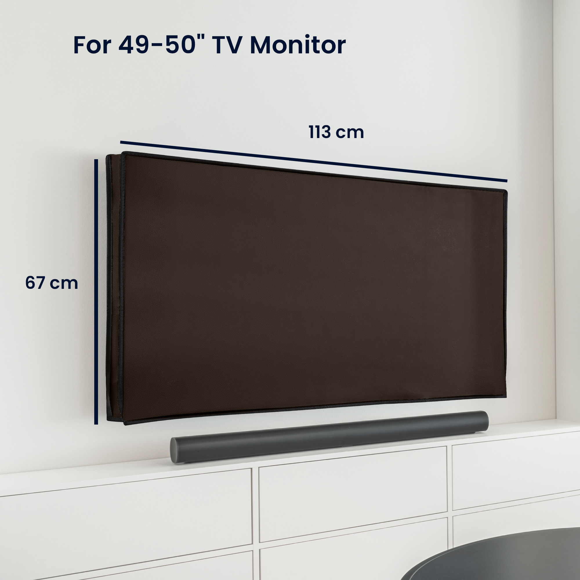 Vnitřní kryt na TV 49-50" kwmobile - syntetická látka čokoládová