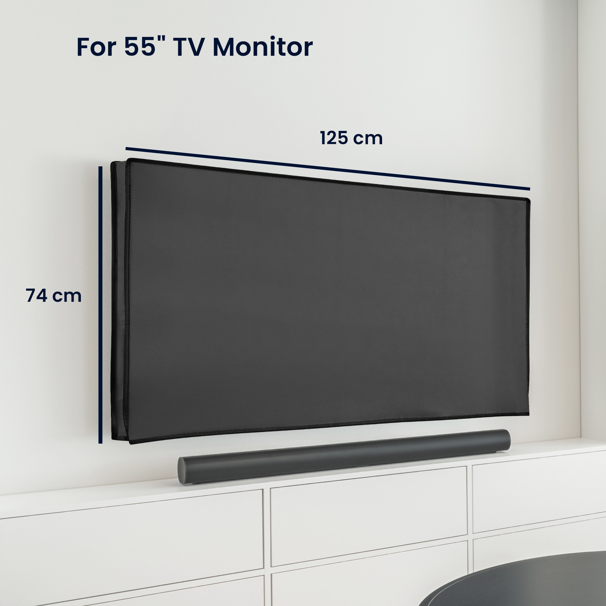 Vnitřní kryt na TV 55" kwmobile - syntetická látka tmavě šedá