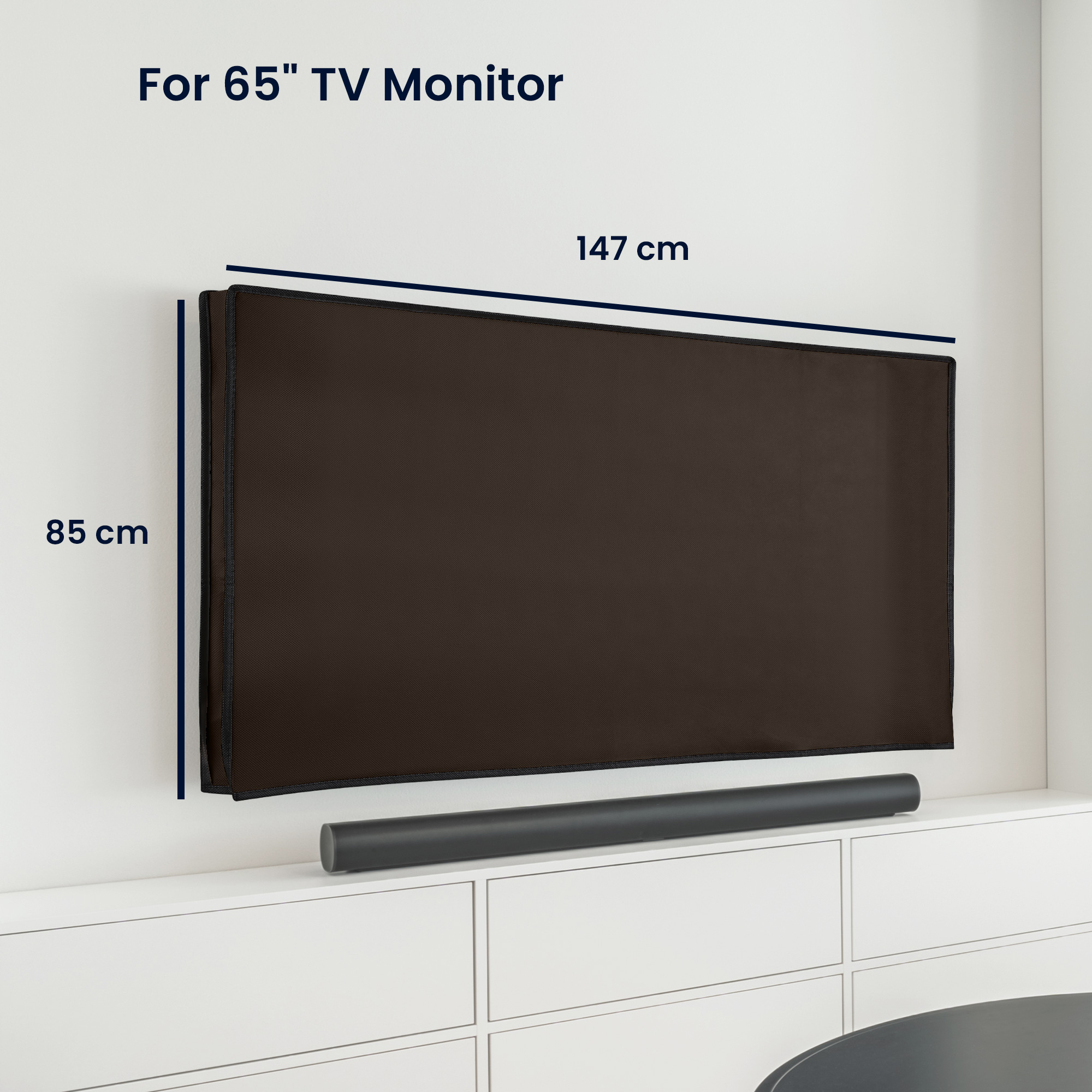 Vnitřní kryt na TV 65" kwmobile - syntetická látka čokoládová