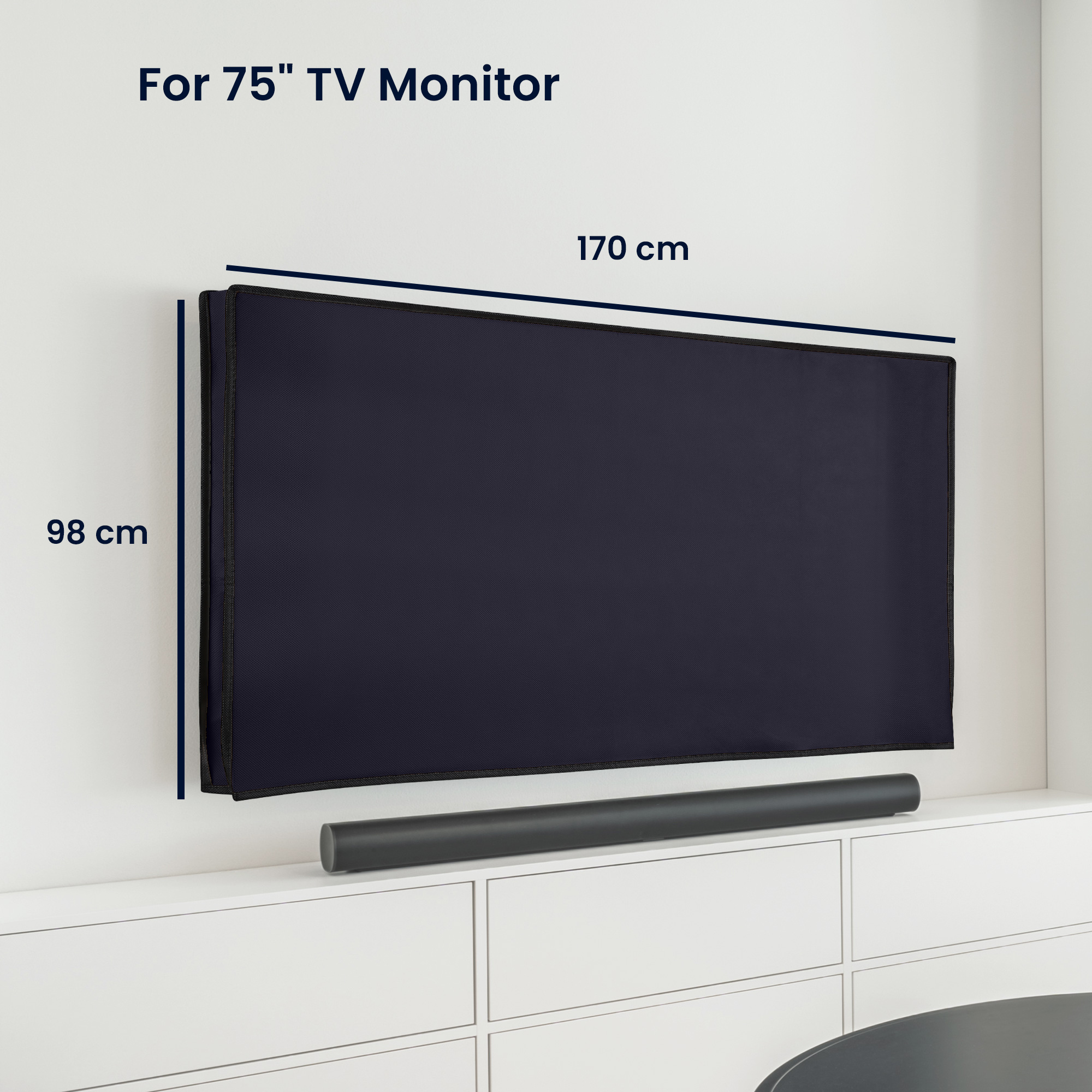 Vnitřní kryt na TV 75" kwmobile - syntetická látka tmavě modrá