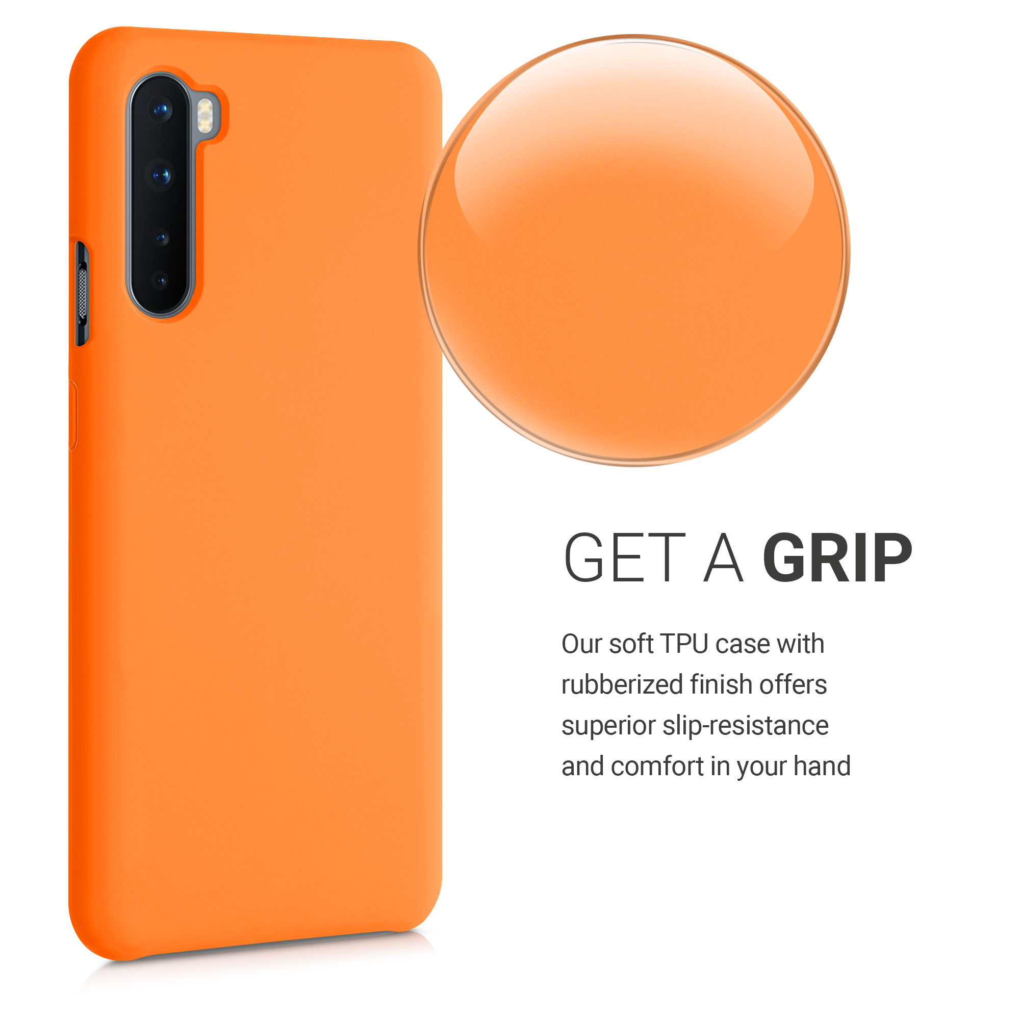 Kwmobile Silikonový kryt OnePlus Nord ovocně oranžová