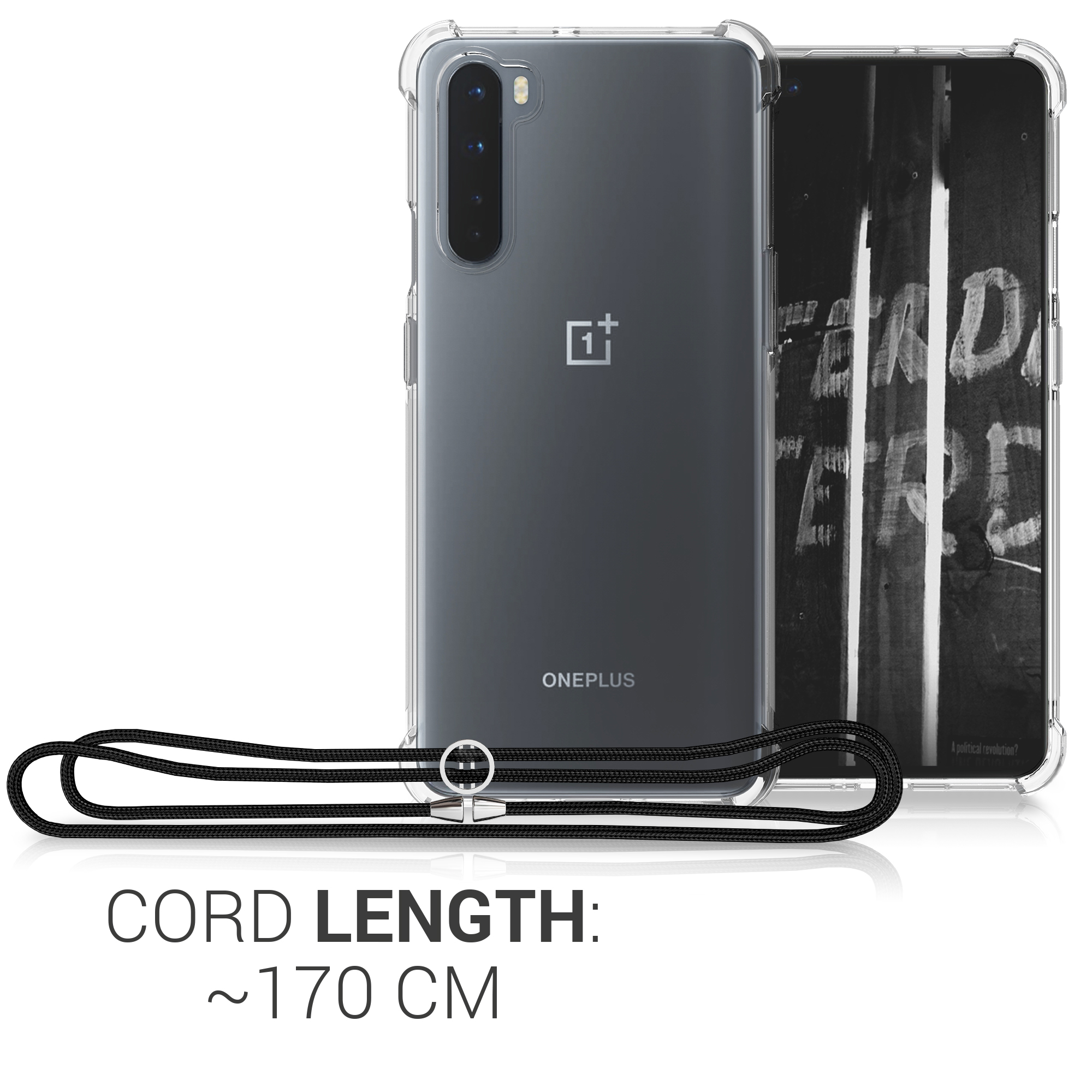 Kwmobile Crossbody pouzdro OnePlus Nord černá / transparentní