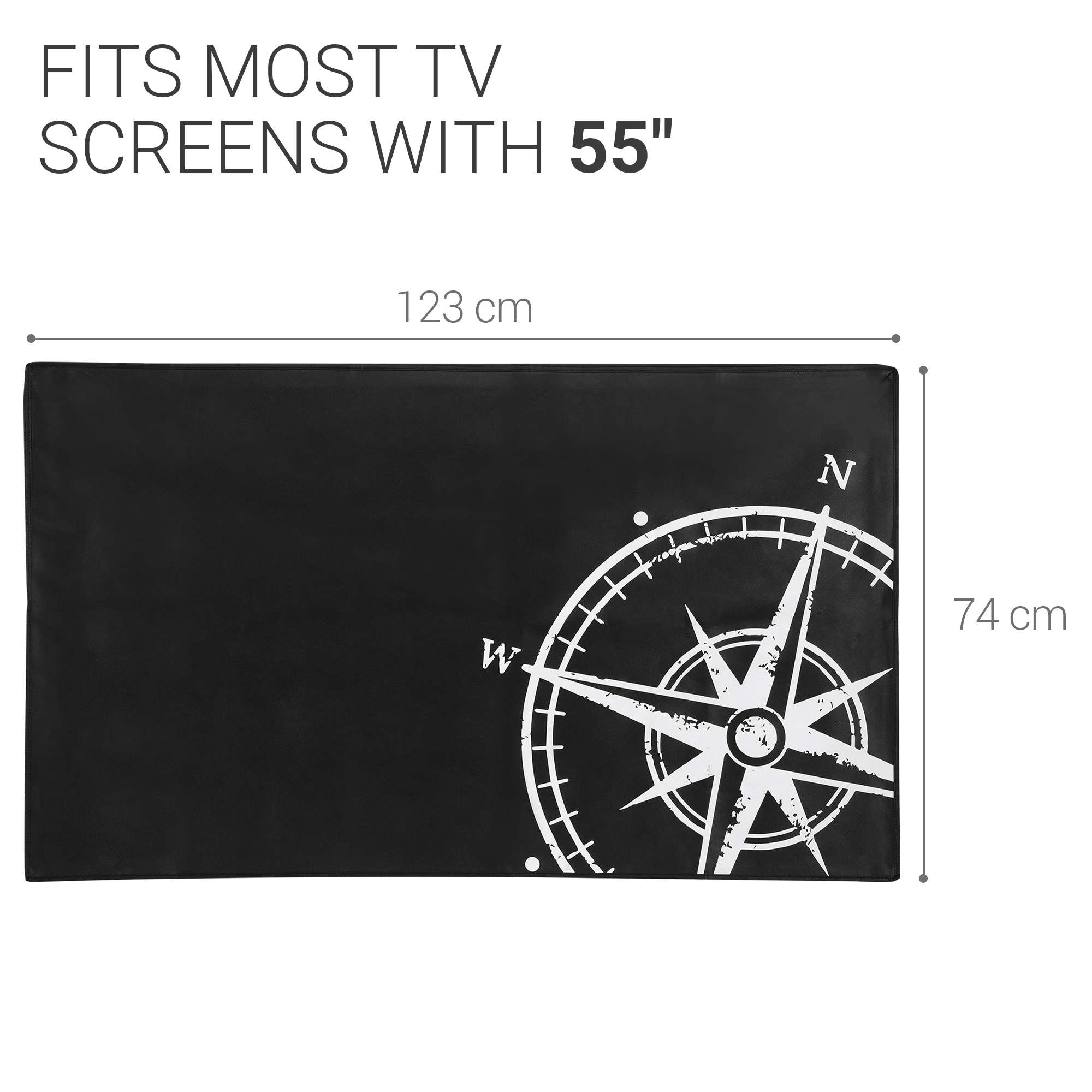Vnitřní kryt na TV 55" kwmobile - syntetická látka bílá / černá