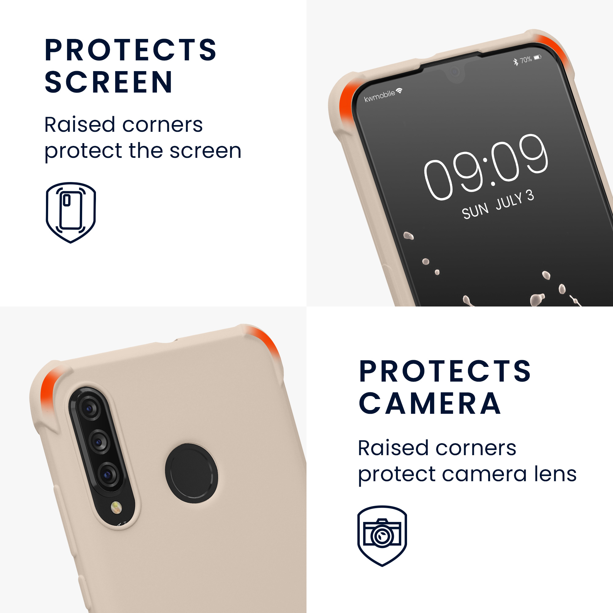 Crossbody kryt kwmobile Huawei P30 Lite, krémová