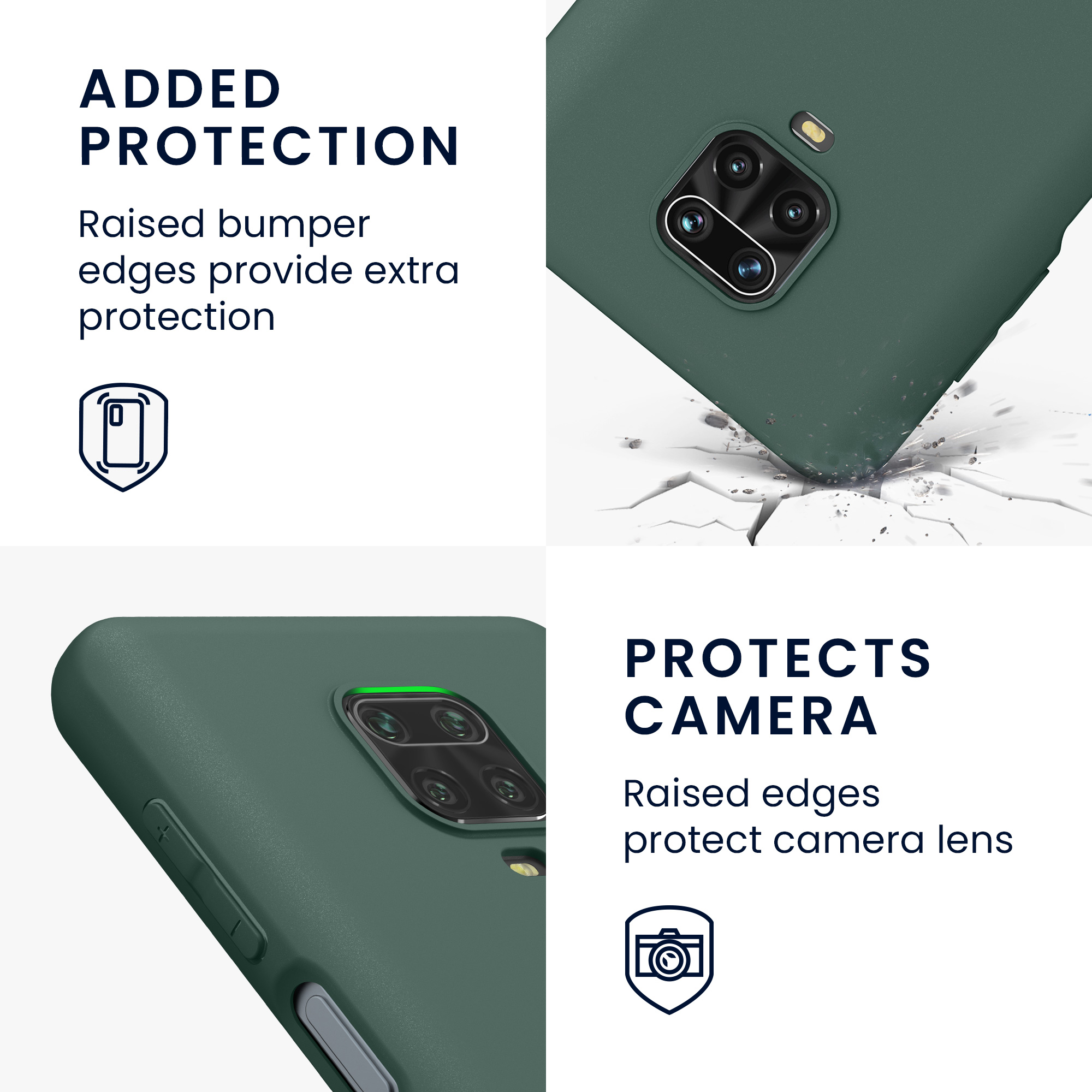 TPU kryt kwmobile pro Xiaomi Redmi Note 9S / 9 Pro / 9 Pro Max - mechově zelená