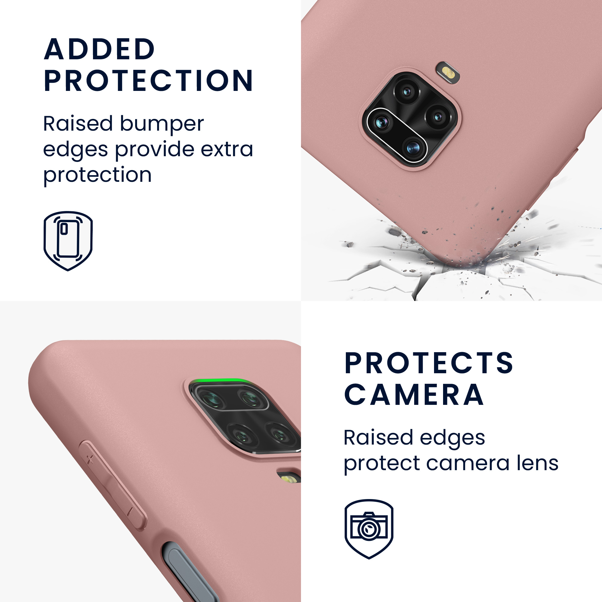 TPU kryt kwmobile pro Xiaomi Redmi Note 9S / 9 Pro / 9 Pro Max - zimní růžová