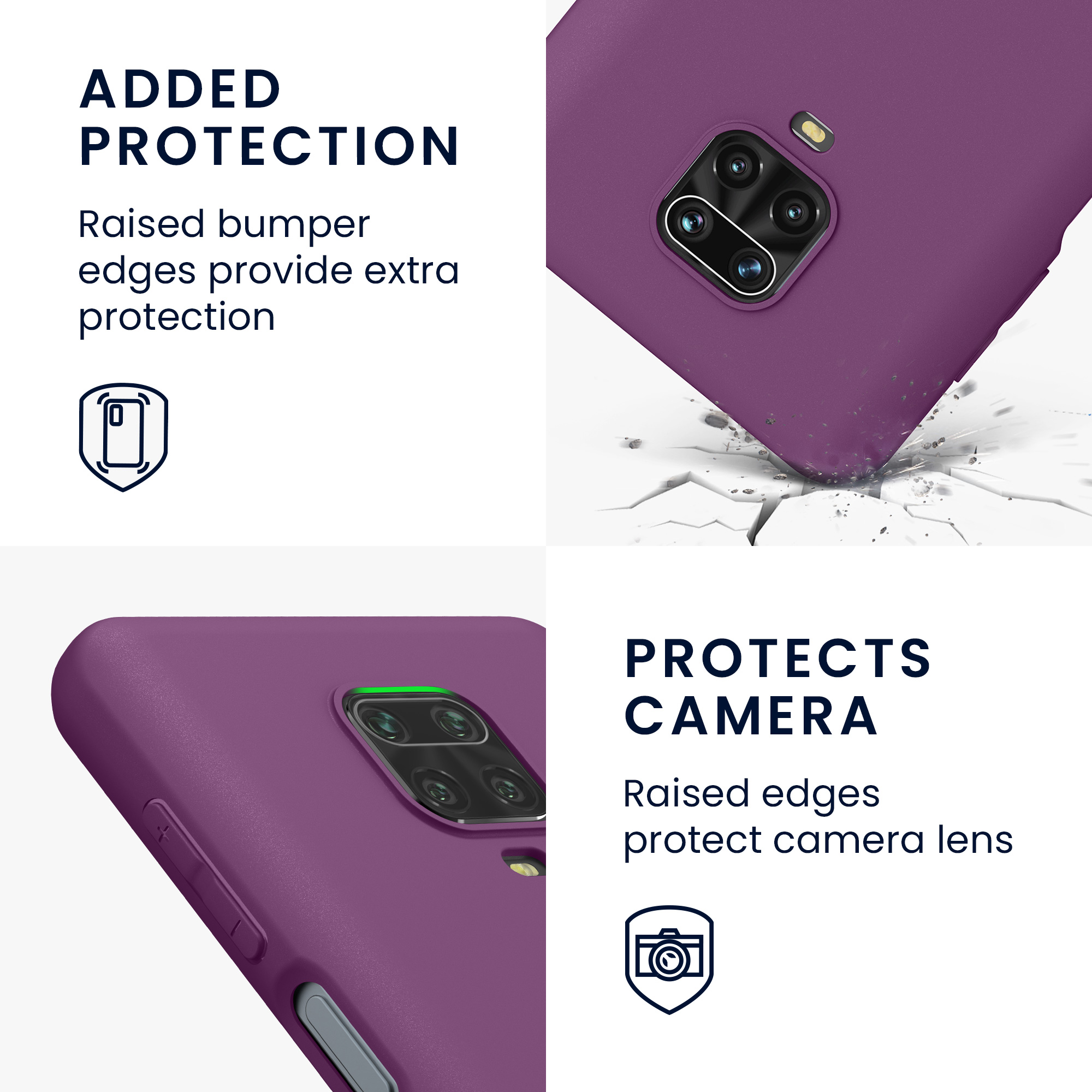 TPU kryt kwmobile pro Xiaomi Redmi Note 9S / 9 Pro / 9 Pro Max - purpurová