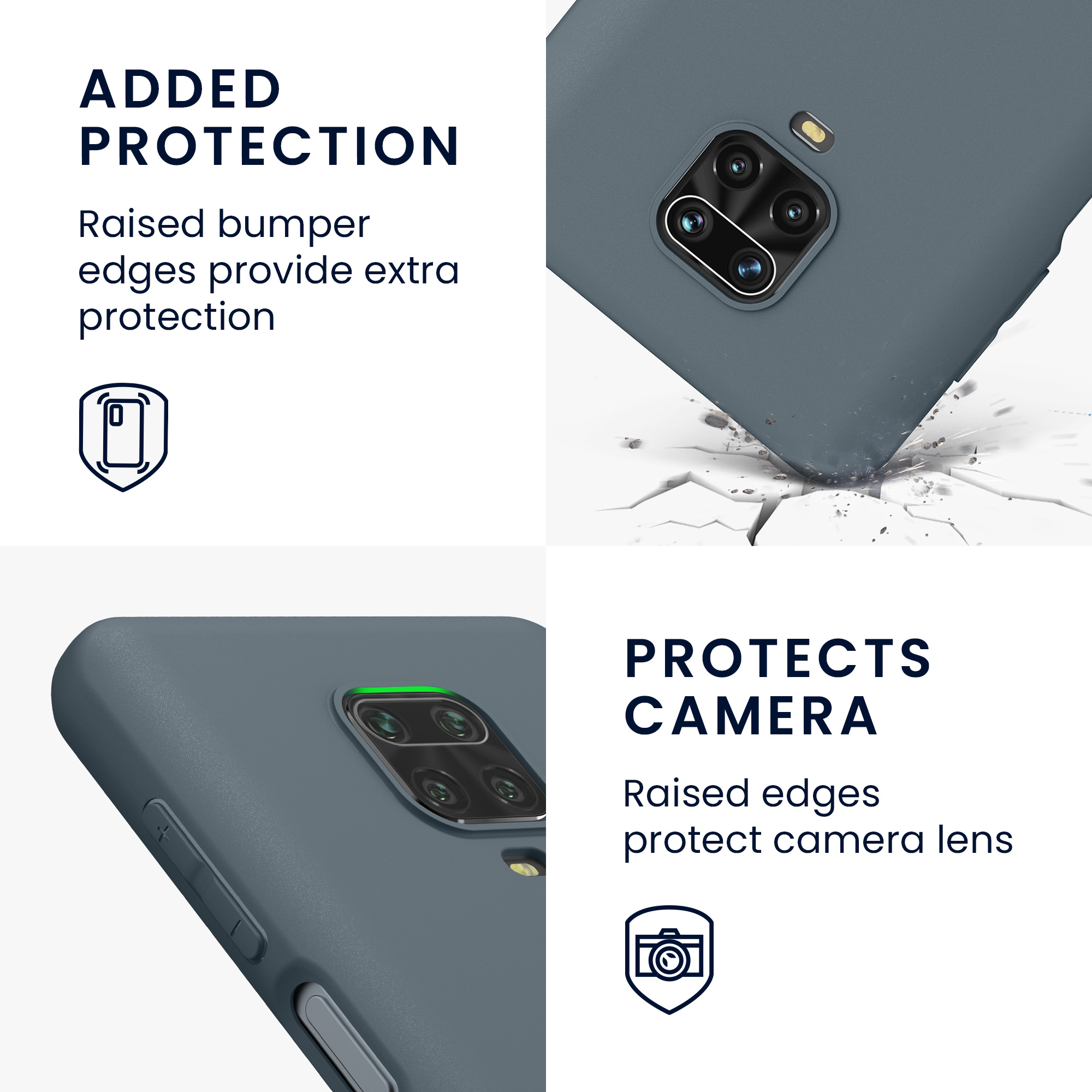 TPU kryt kwmobile pro Xiaomi Redmi Note 9S / 9 Pro / 9 Pro Max - tmavě šedá