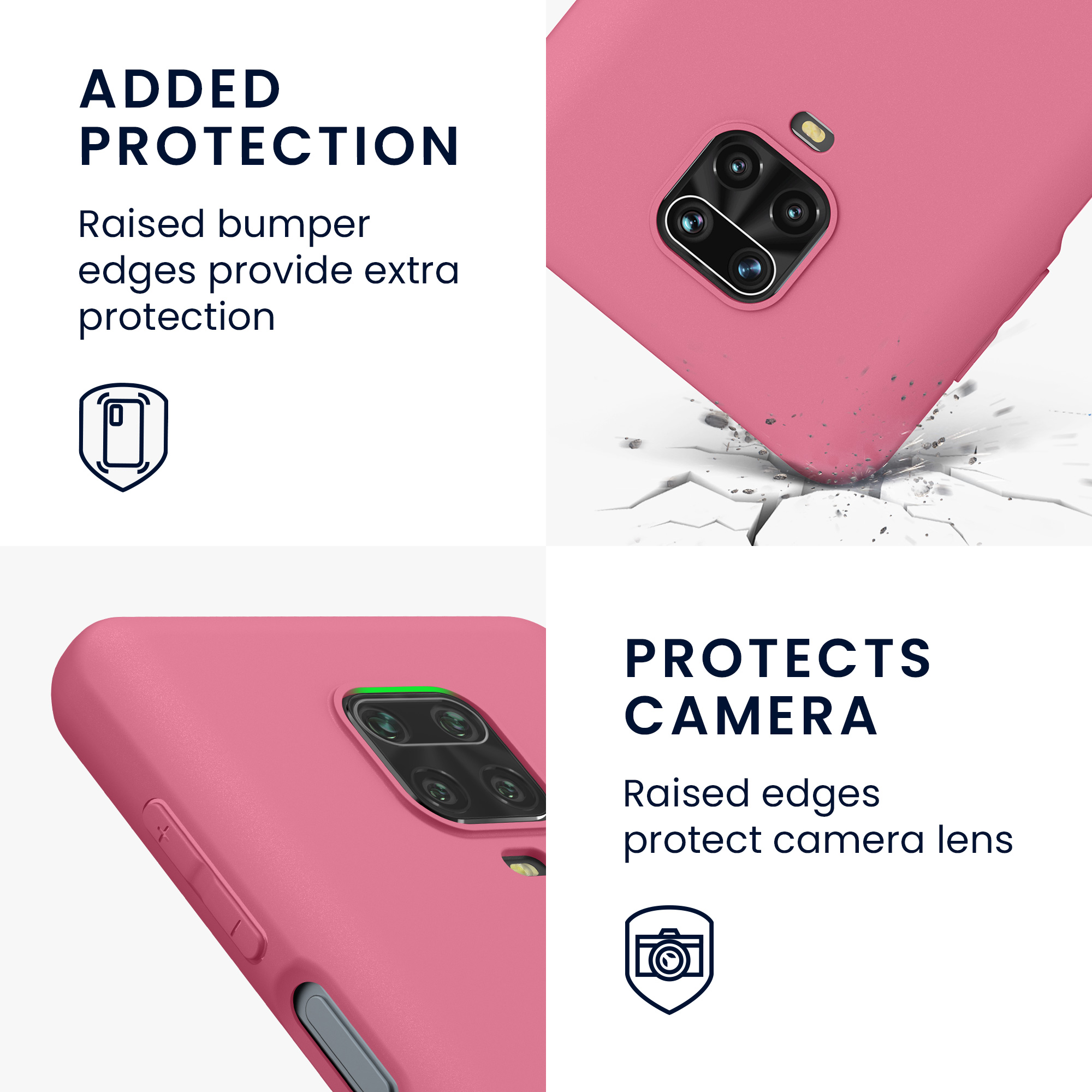 TPU kryt kwmobile pro Xiaomi Redmi Note 9S / 9 Pro / 9 Pro Max - sladce růžová