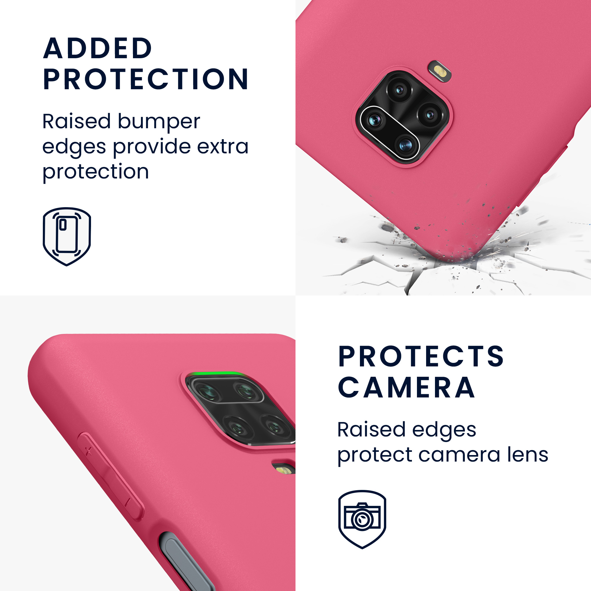 TPU kryt kwmobile pro Xiaomi Redmi Note 9S / 9 Pro / 9 Pro Max - výrazně růžová