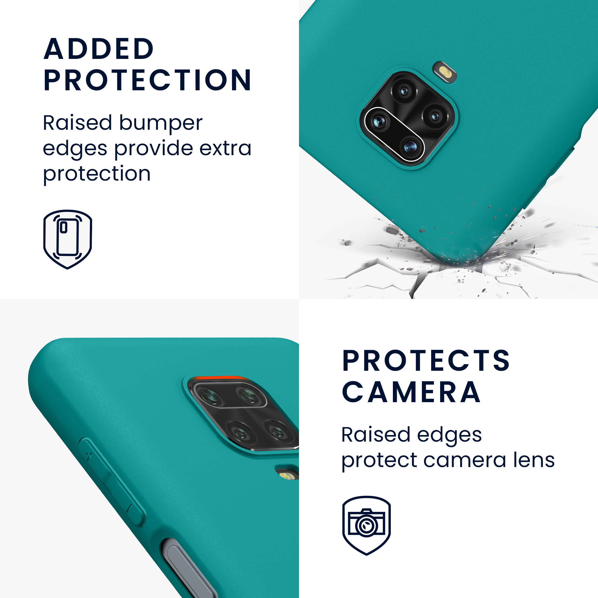 Pouzdro pro Xiaomi Redmi Note 9S / 9 Pro / 9 Pro Max kwmobile TPU - matná petrolejová