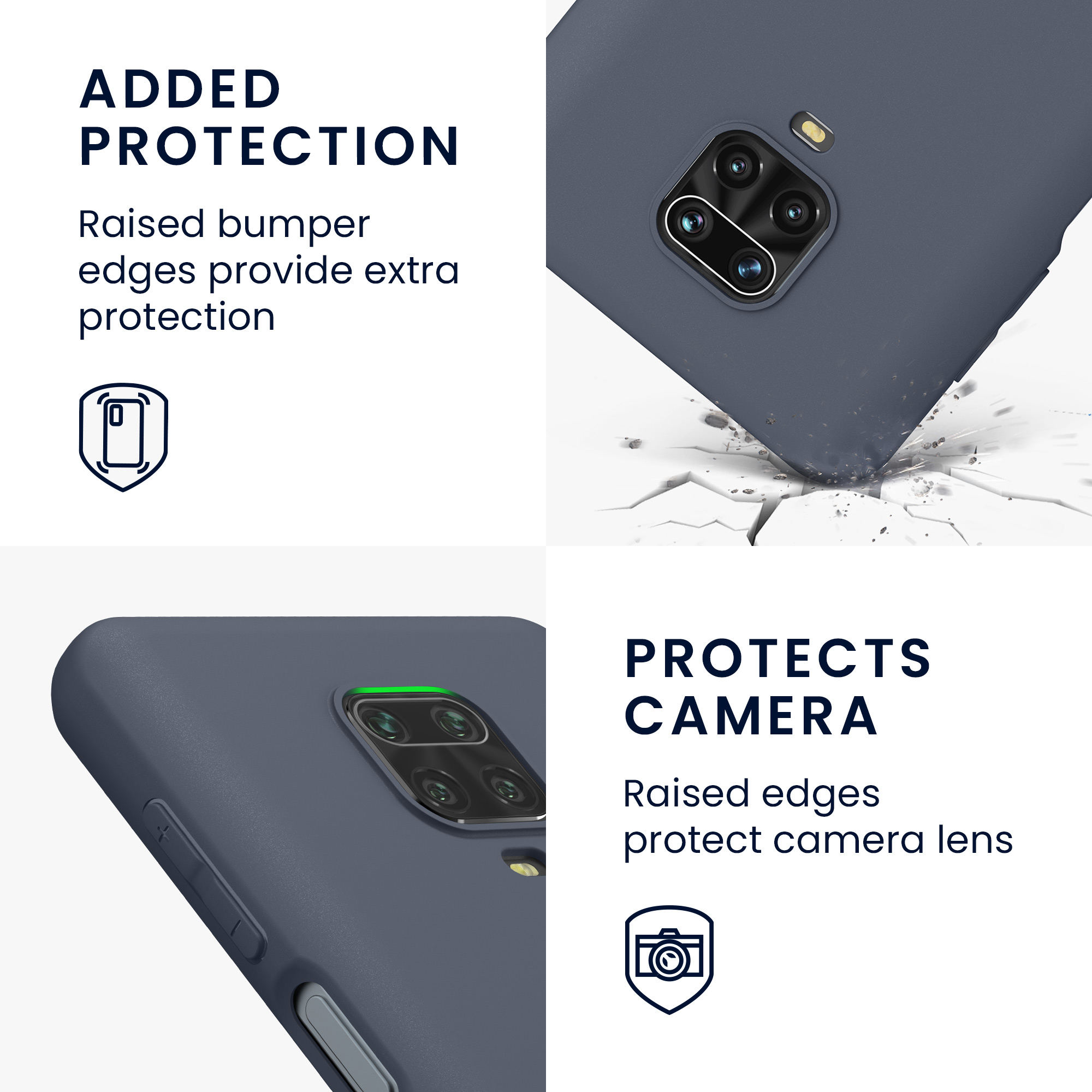 TPU kryt kwmobile pro Xiaomi Redmi Note 9S / 9 Pro / 9 Pro Max - modrošedá