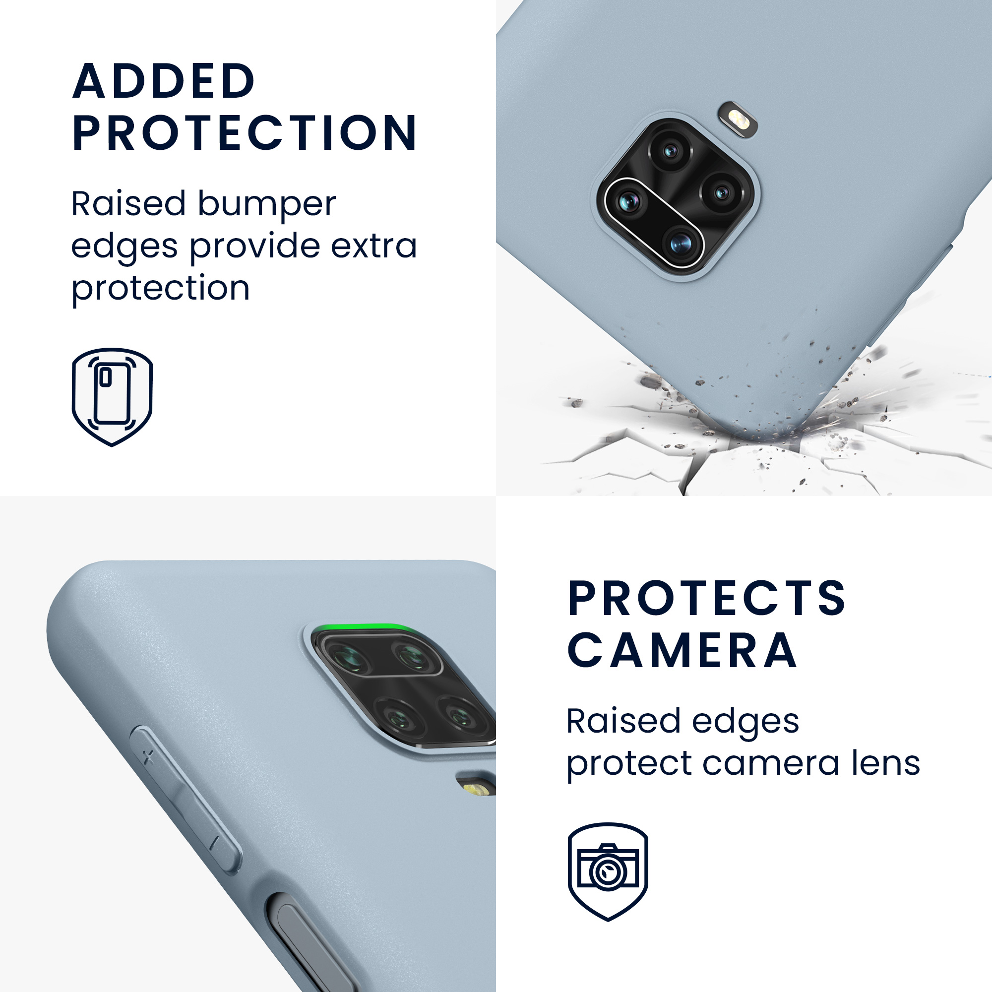 TPU kryt kwmobile pro Xiaomi Redmi Note 9S / 9 Pro / 9 Pro Max - matná světle modrá