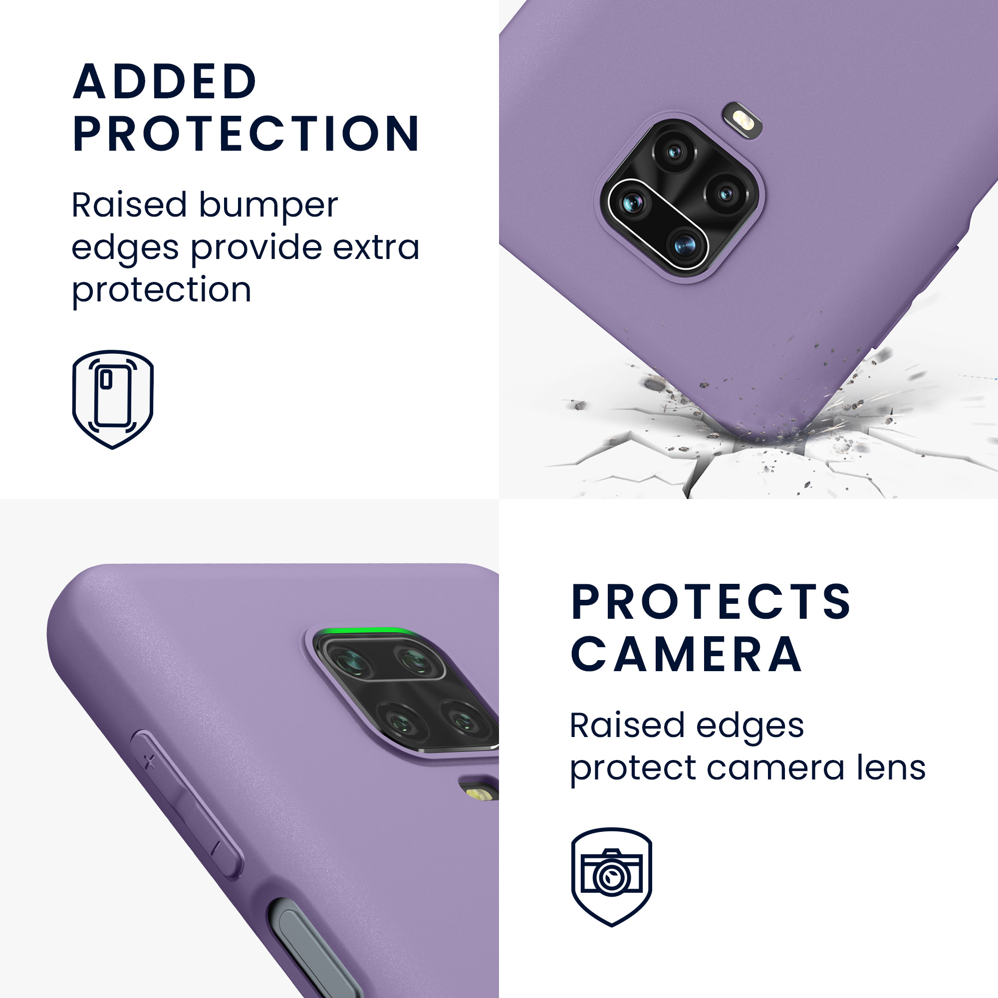 TPU kryt kwmobile pro Xiaomi Redmi Note 9S / 9 Pro / 9 Pro Max - fialová