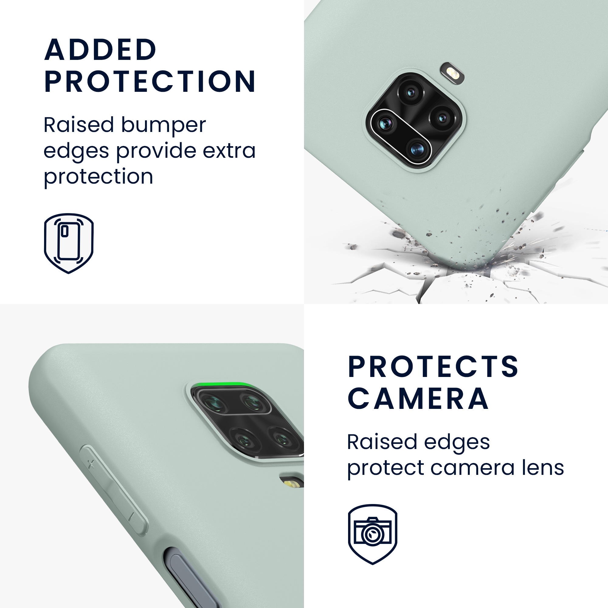 TPU kryt kwmobile pro Xiaomi Redmi Note 9S / 9 Pro / 9 Pro Max - studená mátová